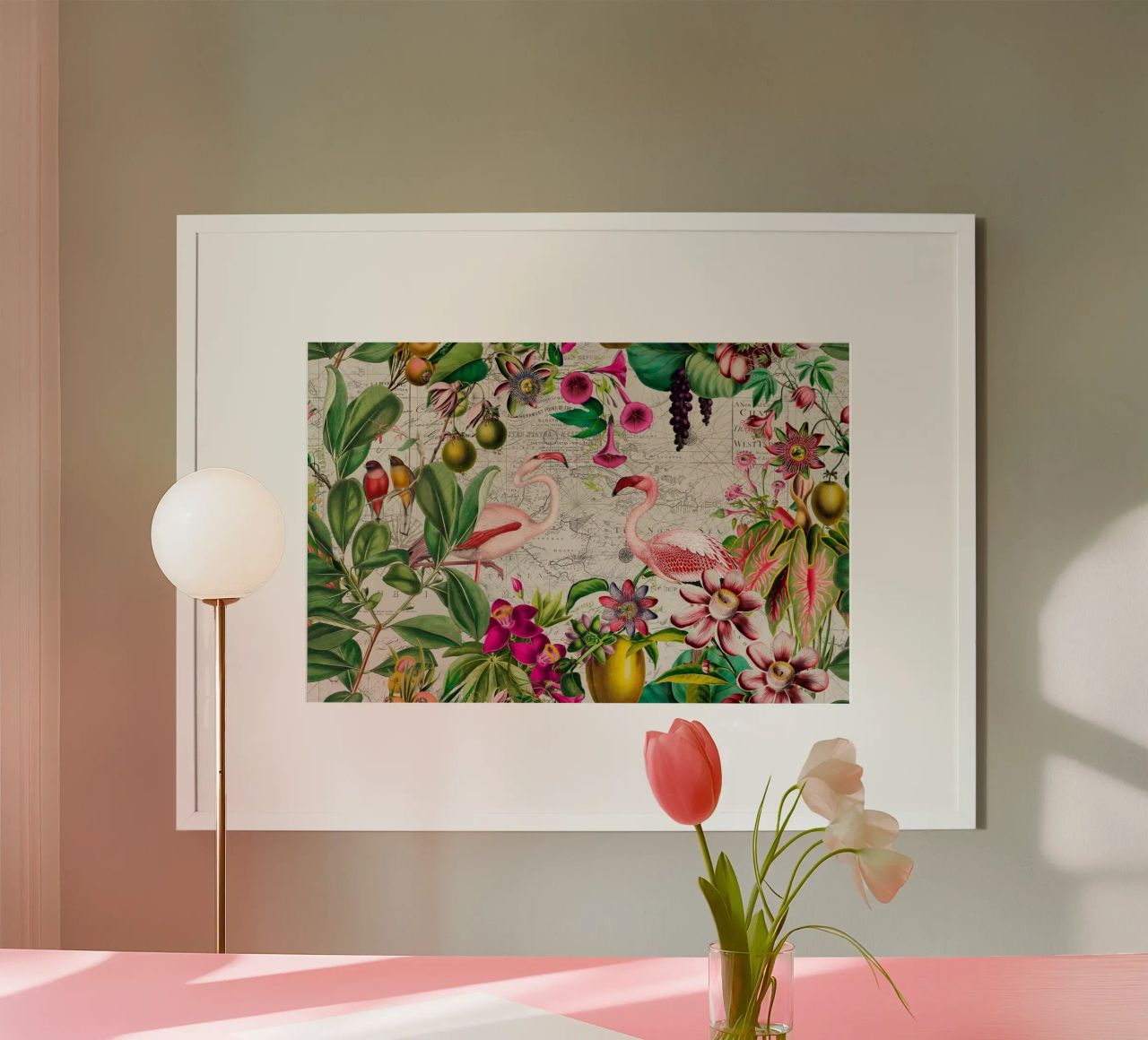 L'île tropicale des flamants roses poster de Andrea Haase Vintage World