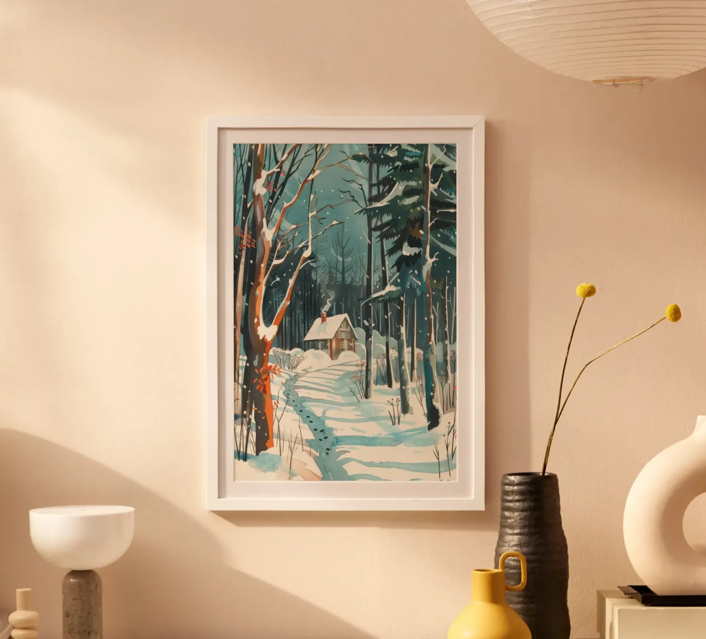 Winter Cabin poster by treechild