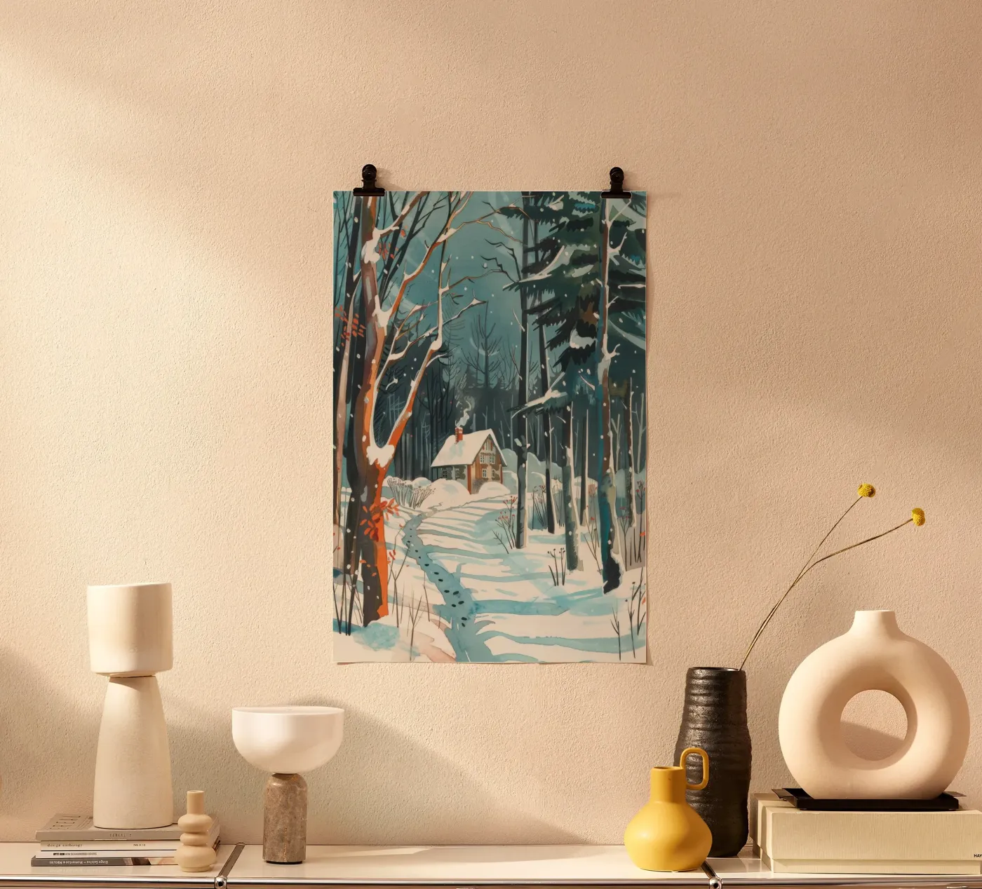 Winter Cabin poster by treechild