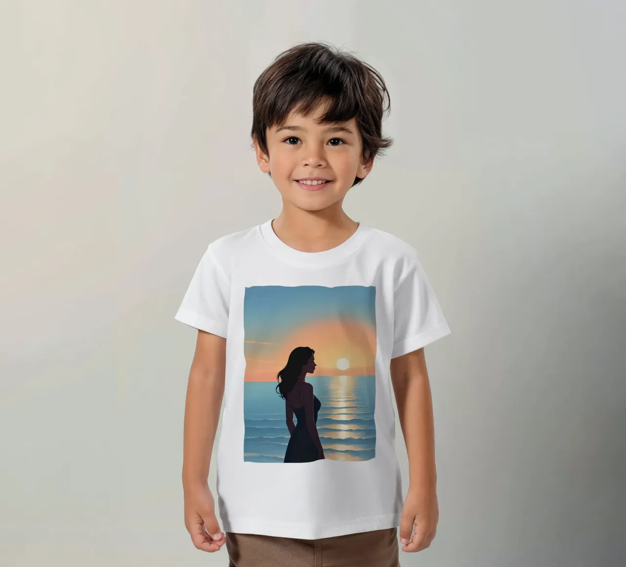 Pensieri al tramonto t-shirt bambini da Maison Solis