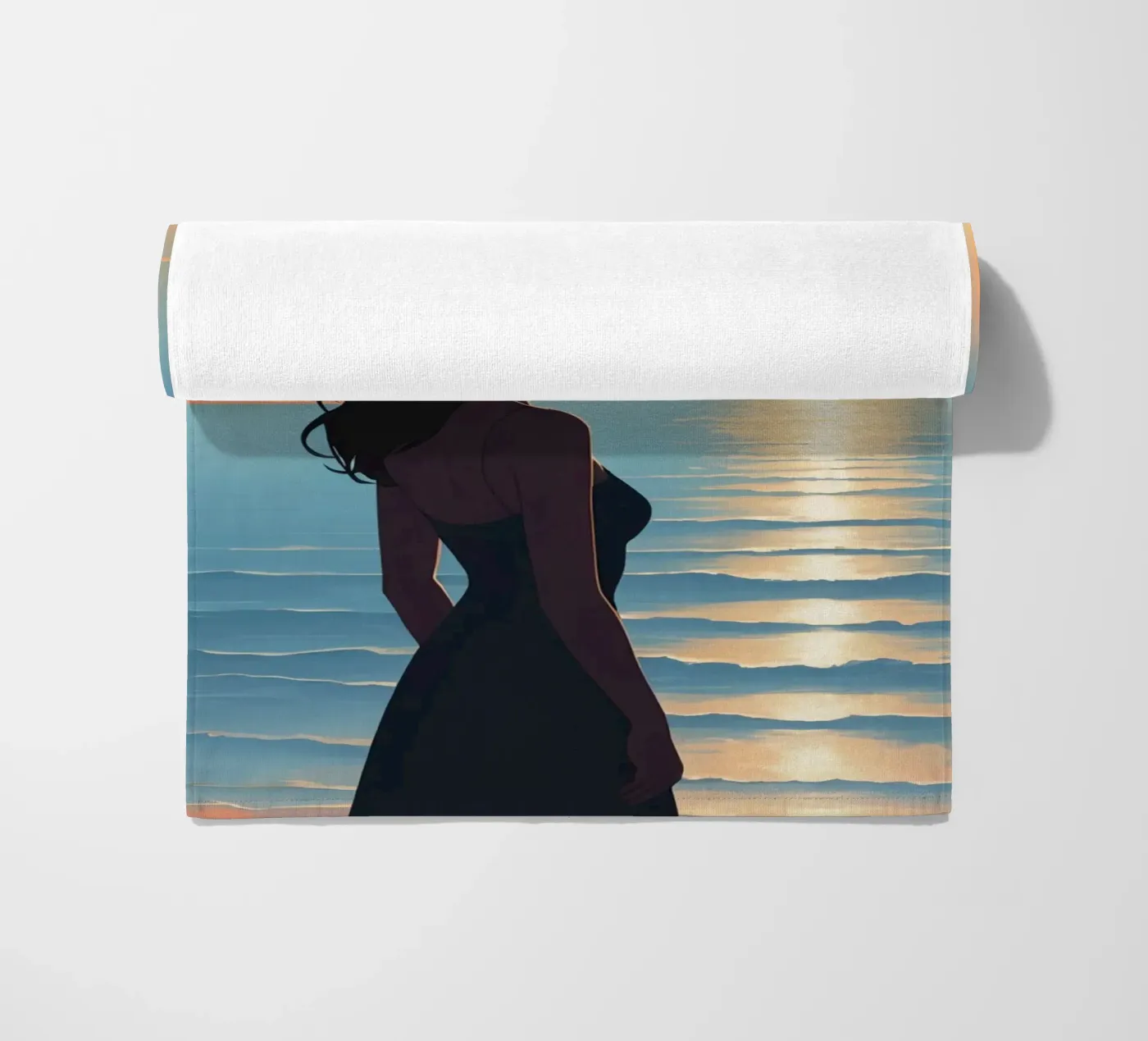 Gedanken zum Sonnenuntergang Strandtuch von Maison Solis