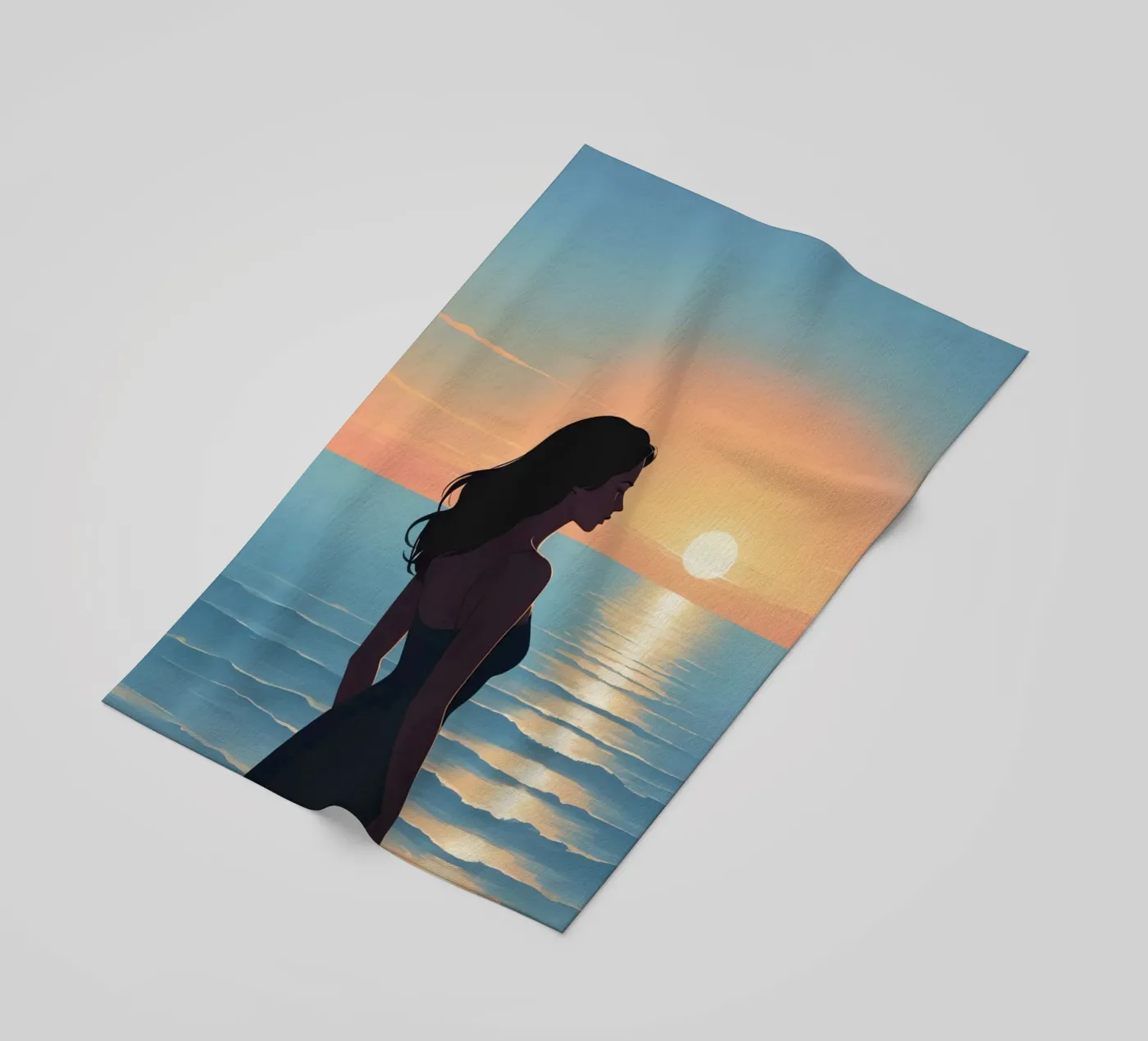 Gedanken zum Sonnenuntergang Strandtuch von Maison Solis