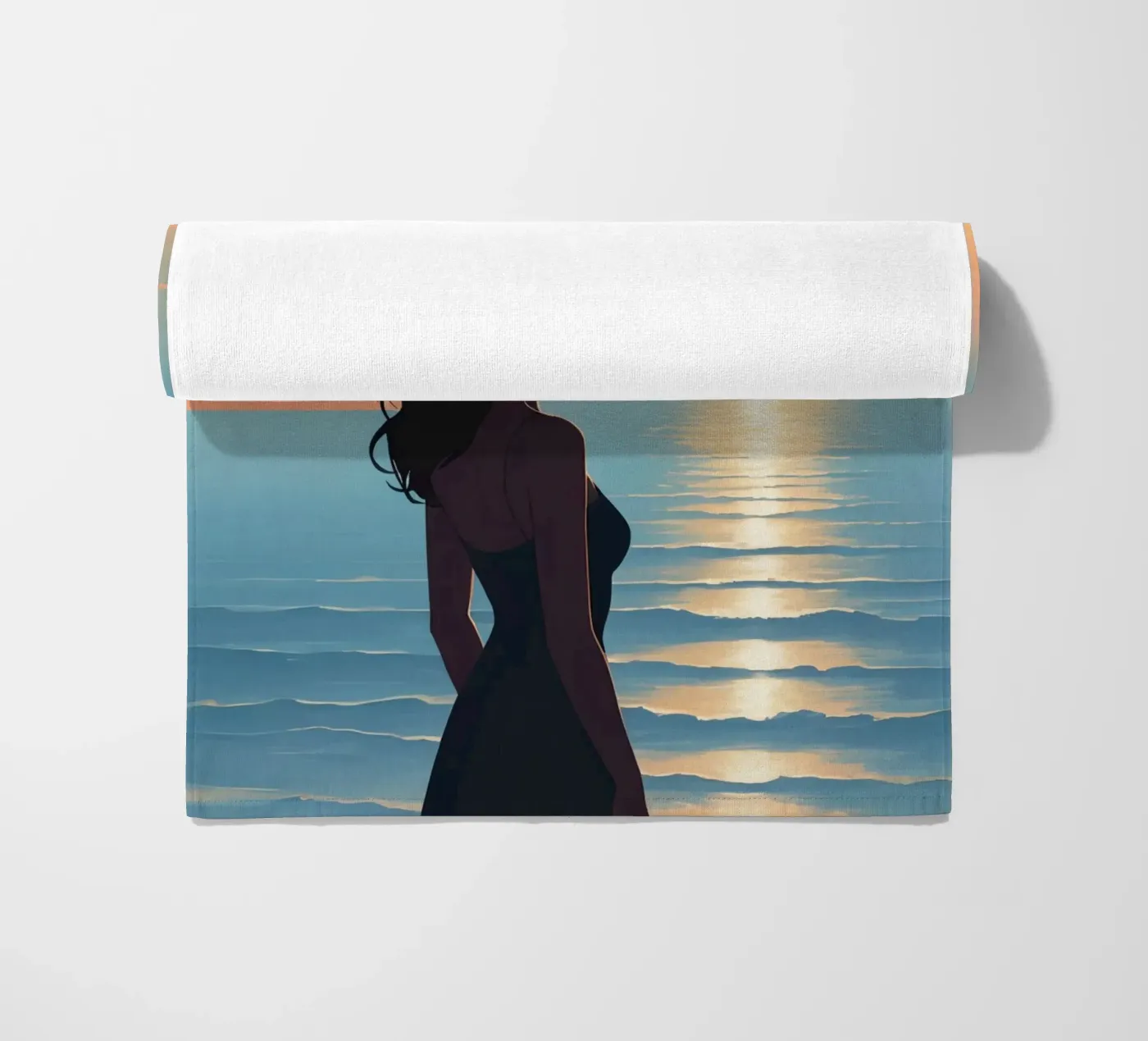 Gedanken zum Sonnenuntergang Strandtuch von Maison Solis