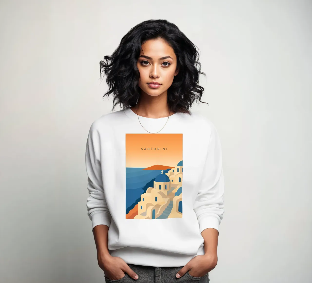 Santorini felpa da minimalist designs