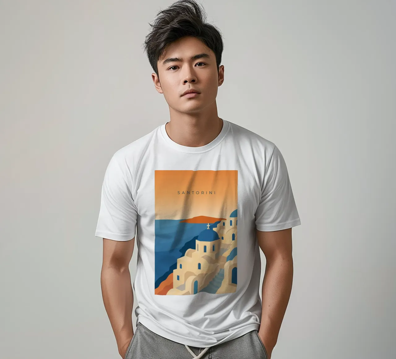 Santorini t-shirt da minimalist designs