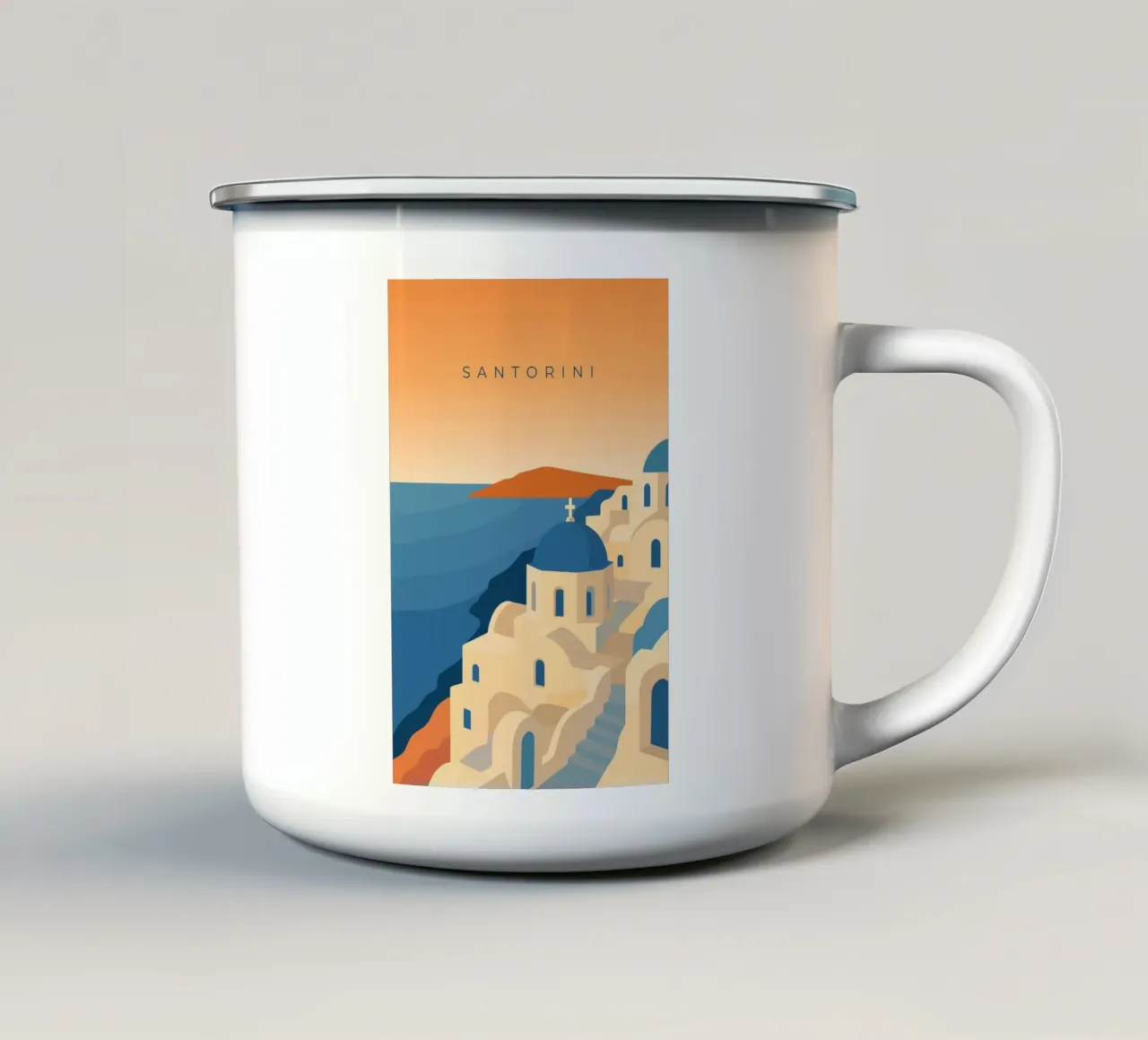 Santorini tazza in smalto da minimalist designs