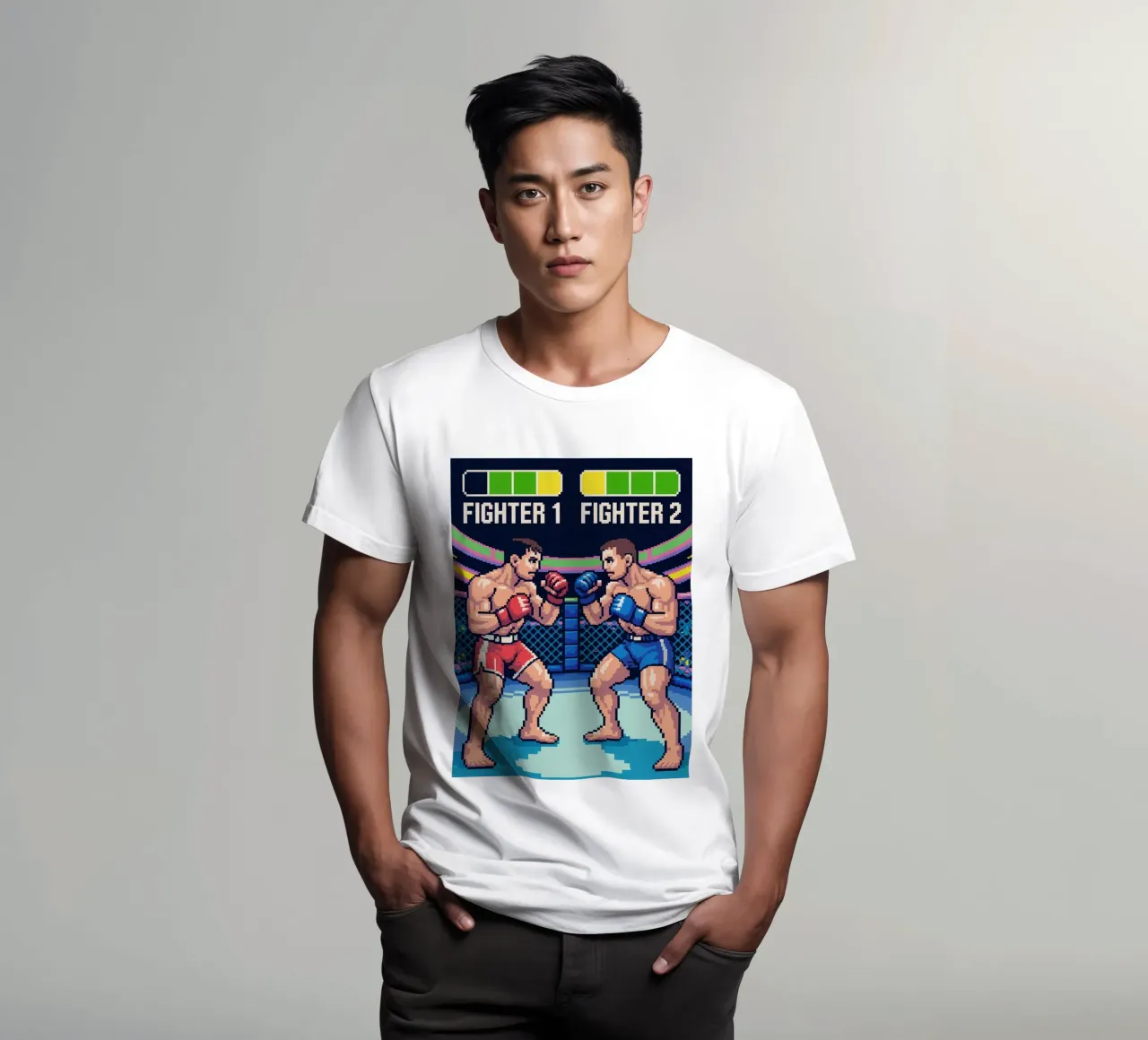 Combattimento MMA retrò - Gioco arcade in stile Pixel Art t-shirt da GameDay Studio