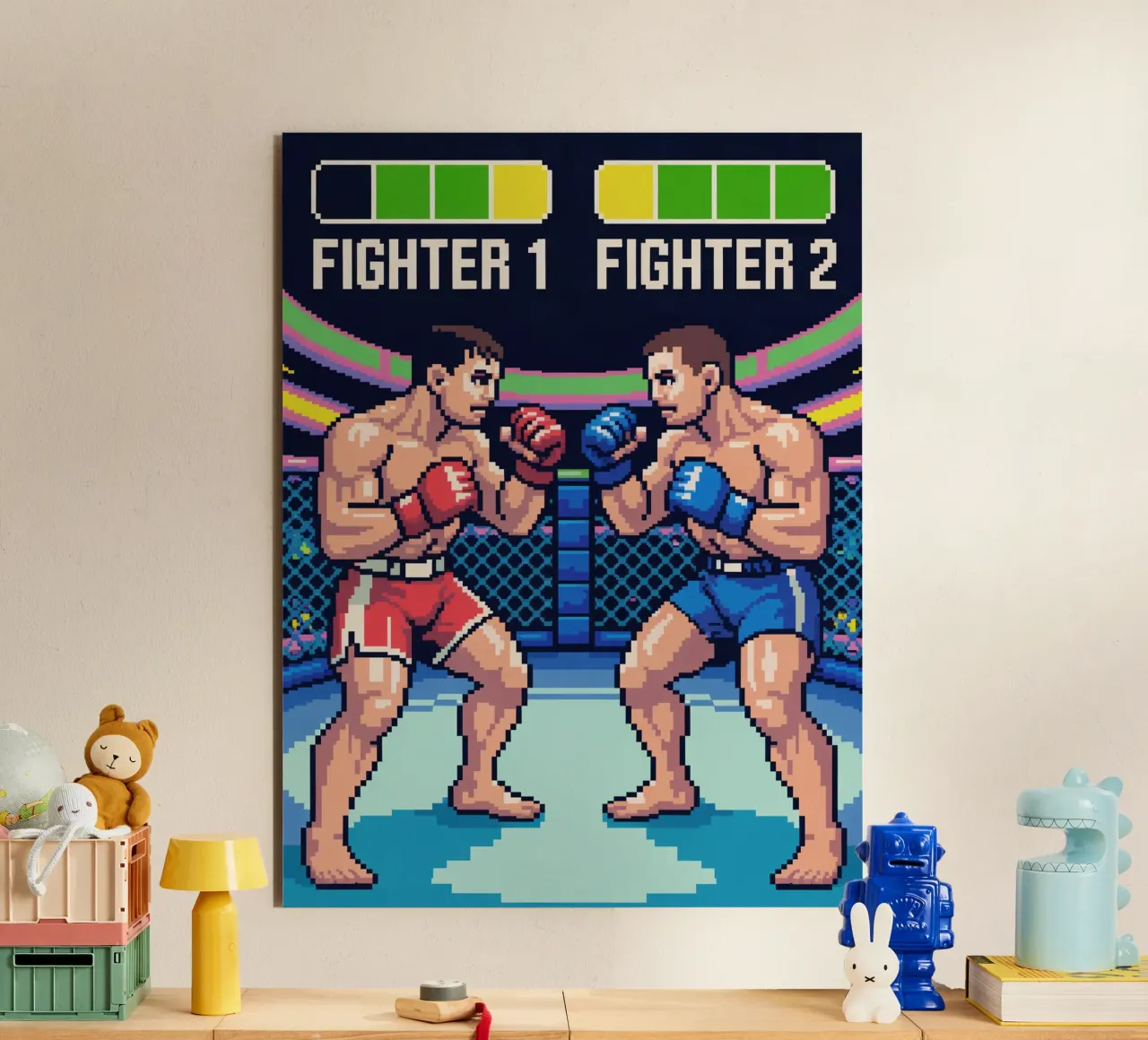 Combattimento MMA retrò - Gioco arcade in stile Pixel Art pannello forex da GameDay Studio