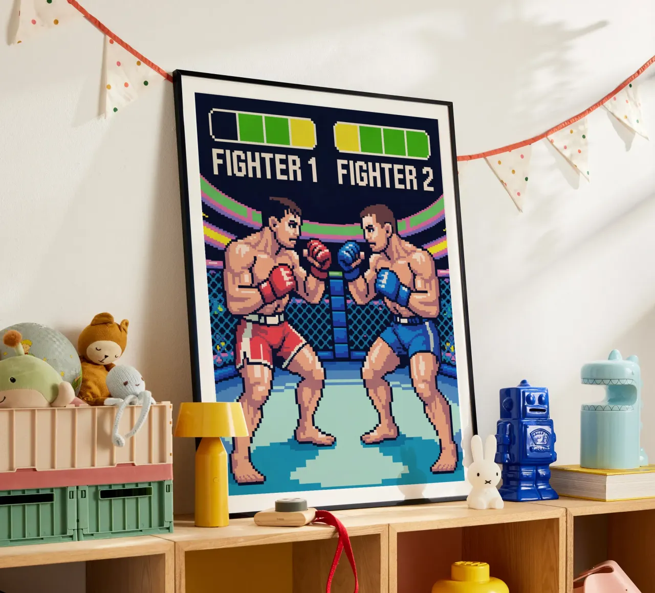 Combattimento MMA retrò - Gioco arcade in stile Pixel Art carta hahnemühle da GameDay Studio
