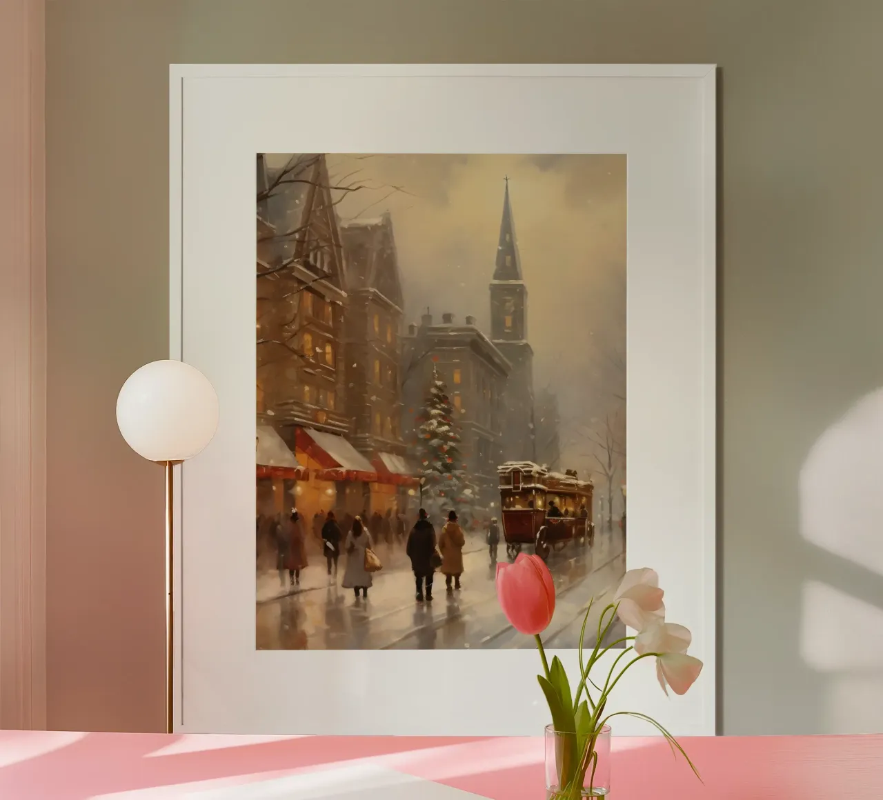 Christmas in the city - Vintage Winter Artprint poster by Christmas Vibes 2025