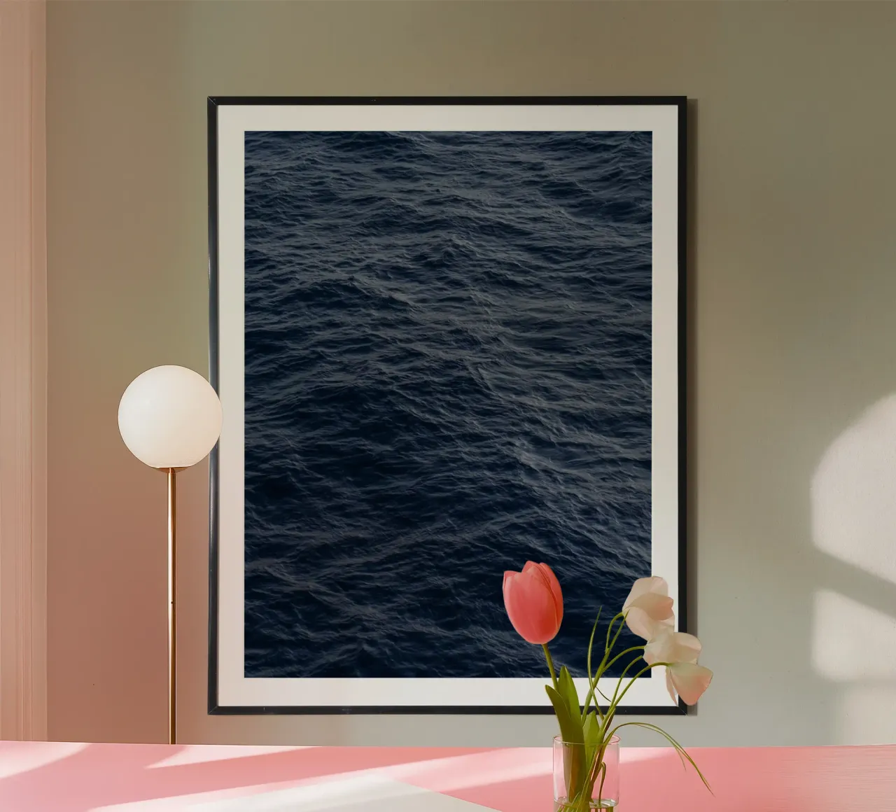 Pacific poster with wooden frame by ROBERTO H