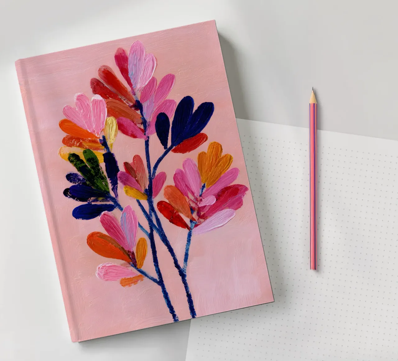 Pink Bloom Abstraction notebook by Boho House