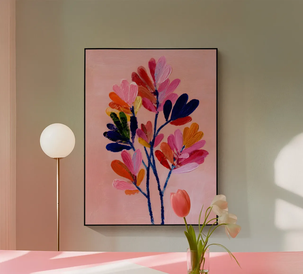 Pink Bloom Abstraction plexiglass da Boho House