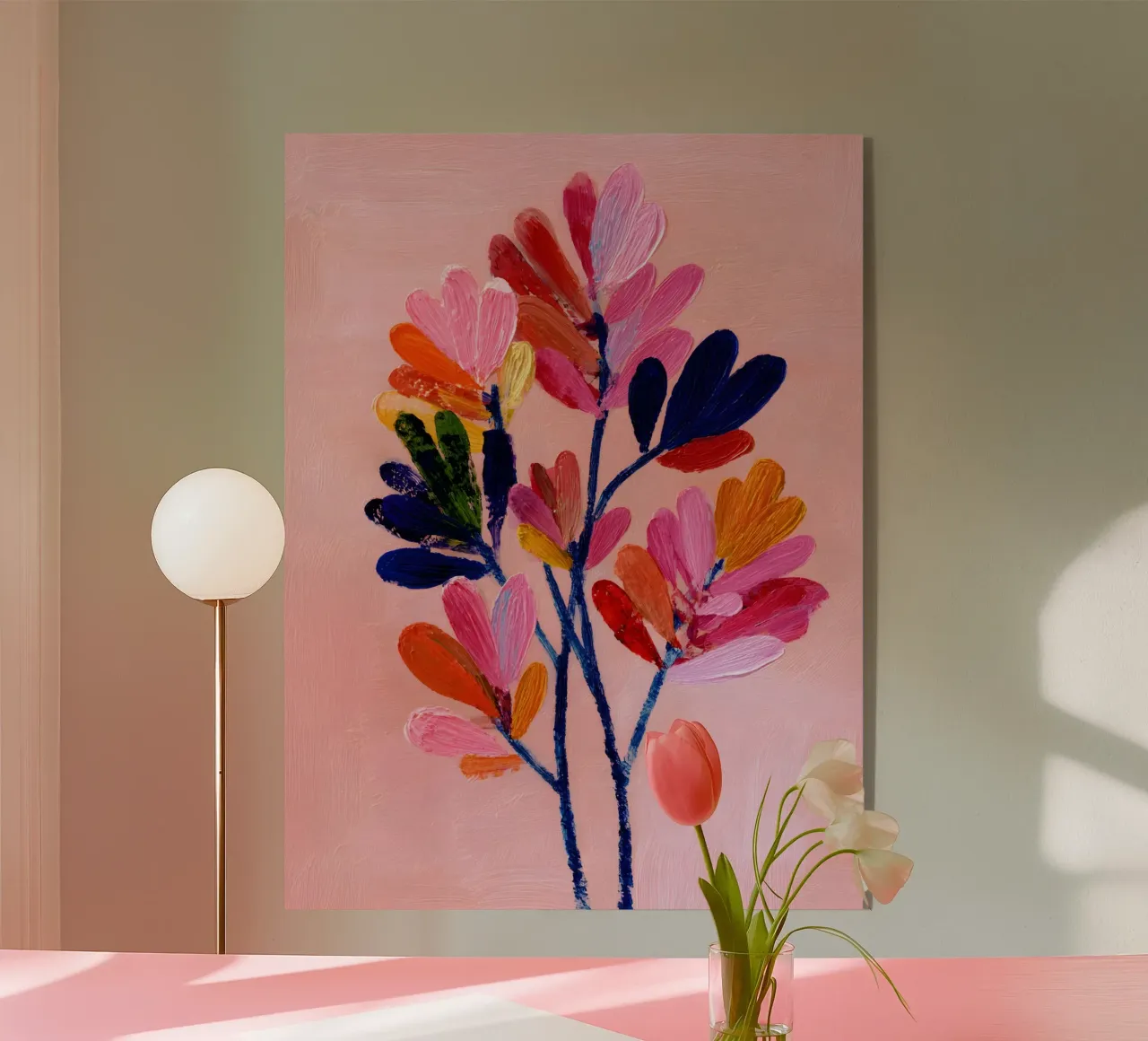 Pink Bloom Abstraction plexiglass da Boho House