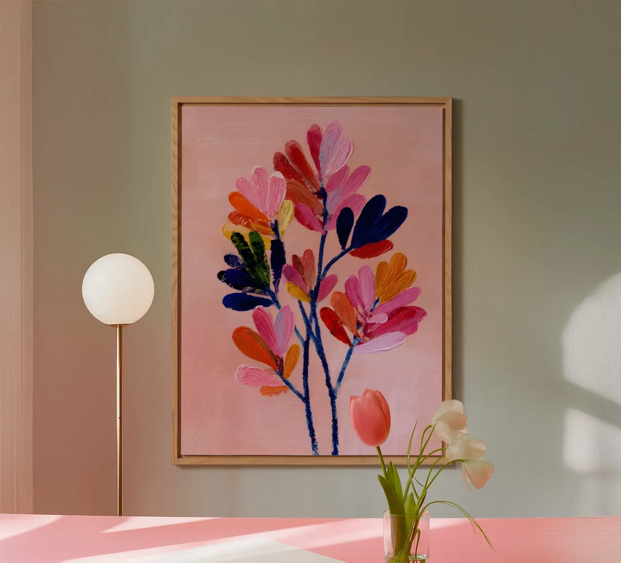 Pink Bloom Abstraction alluminio dibond da Boho House