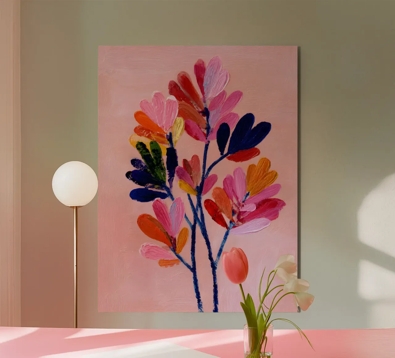 Pink Bloom Abstraction alluminio dibond da Boho House