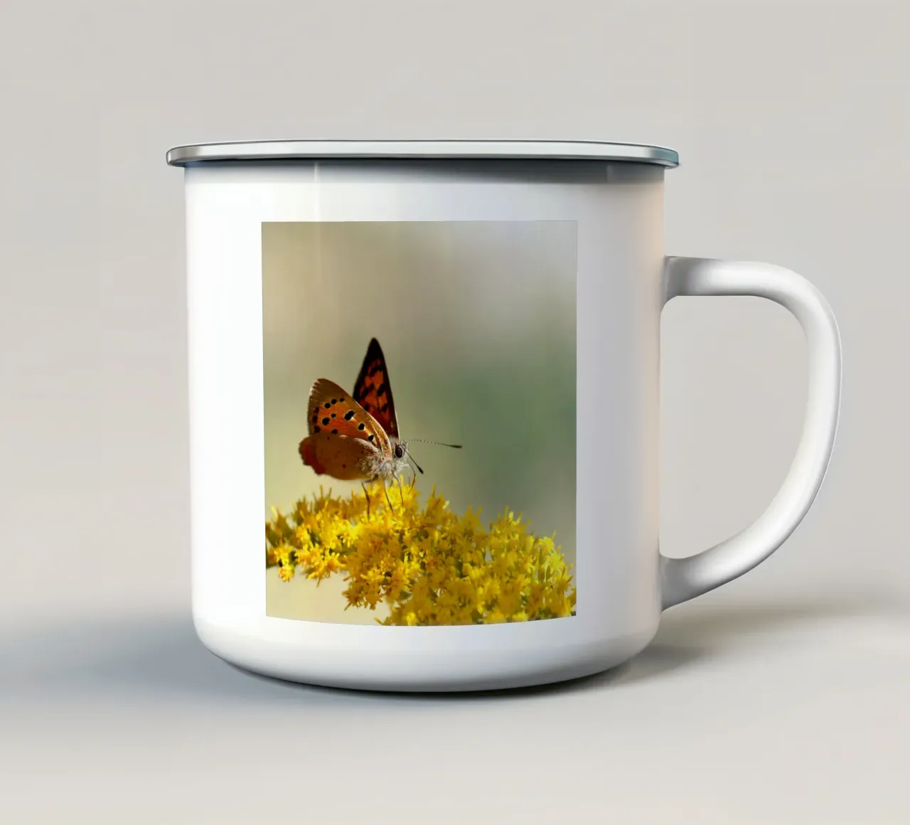 Farfalla Piccola fritillaria tazza in smalto da Atteloi