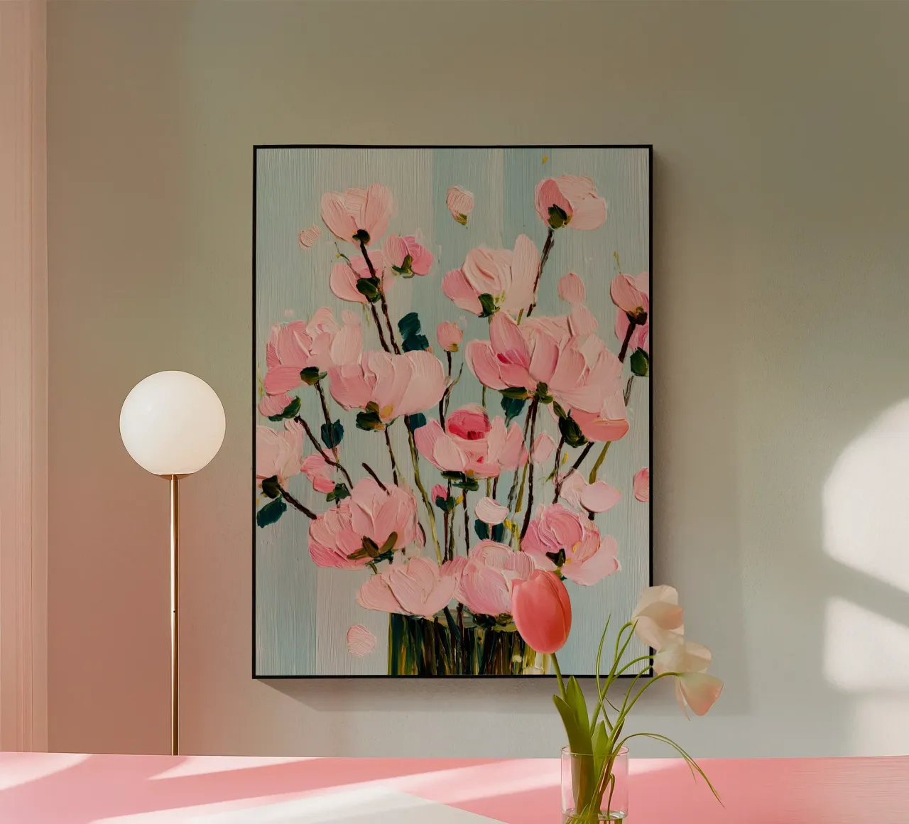 Pink Bloom Symphony plexiglass da The Floralist