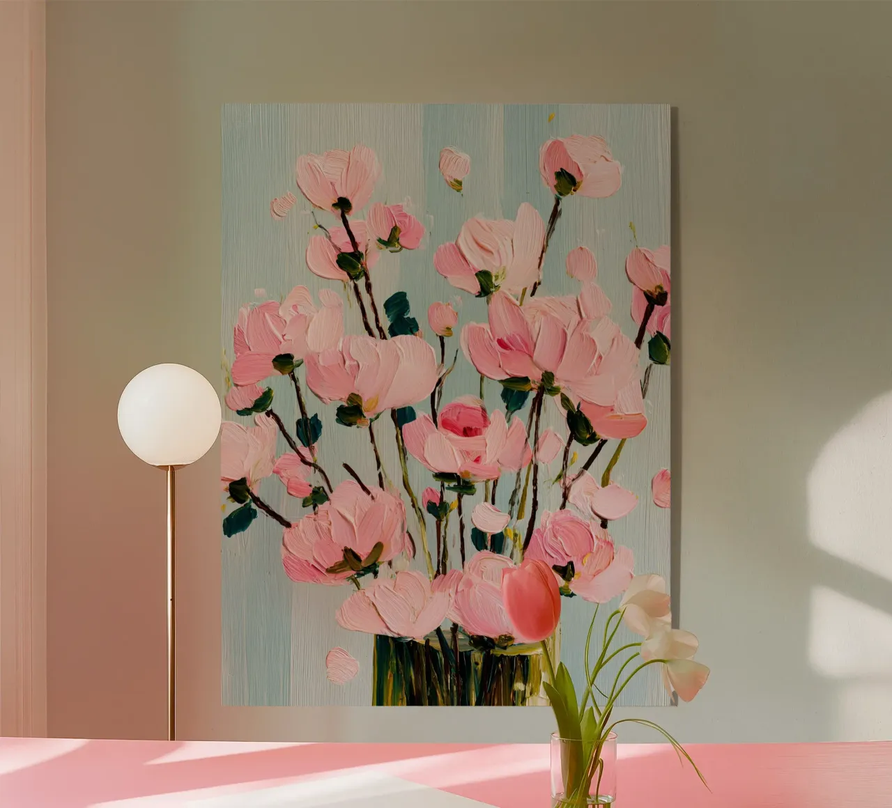 Pink Bloom Symphony plexiglass da The Floralist