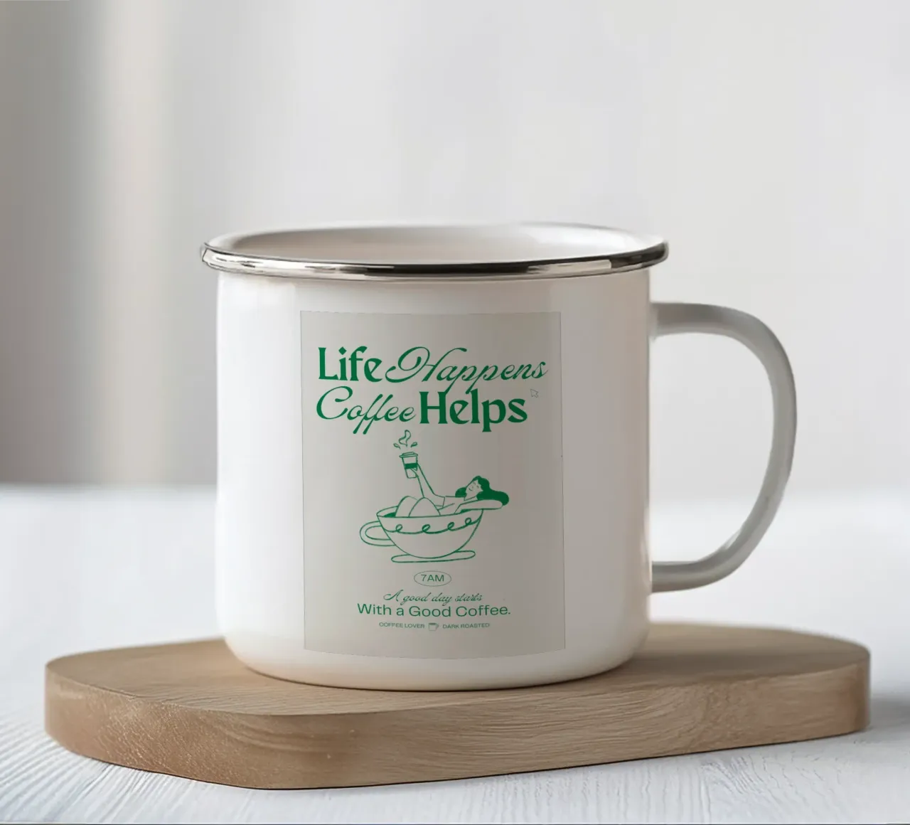 COFFEE HELPS tazza in smalto da ARTEVO