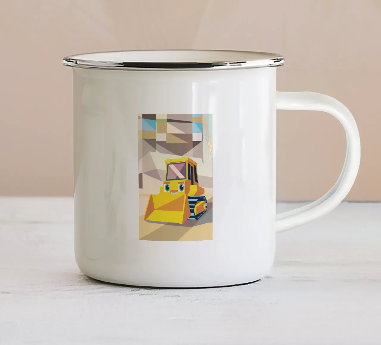 Bulldozer con faccia buffa tazza in smalto da POLYGON SPECIAL