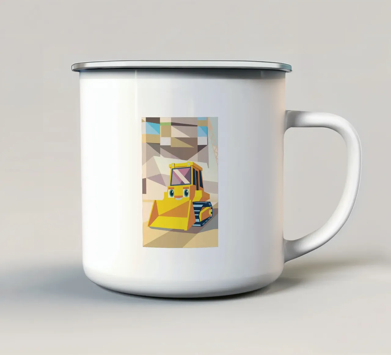 Bulldozer con faccia buffa tazza in smalto da POLYGON SPECIAL