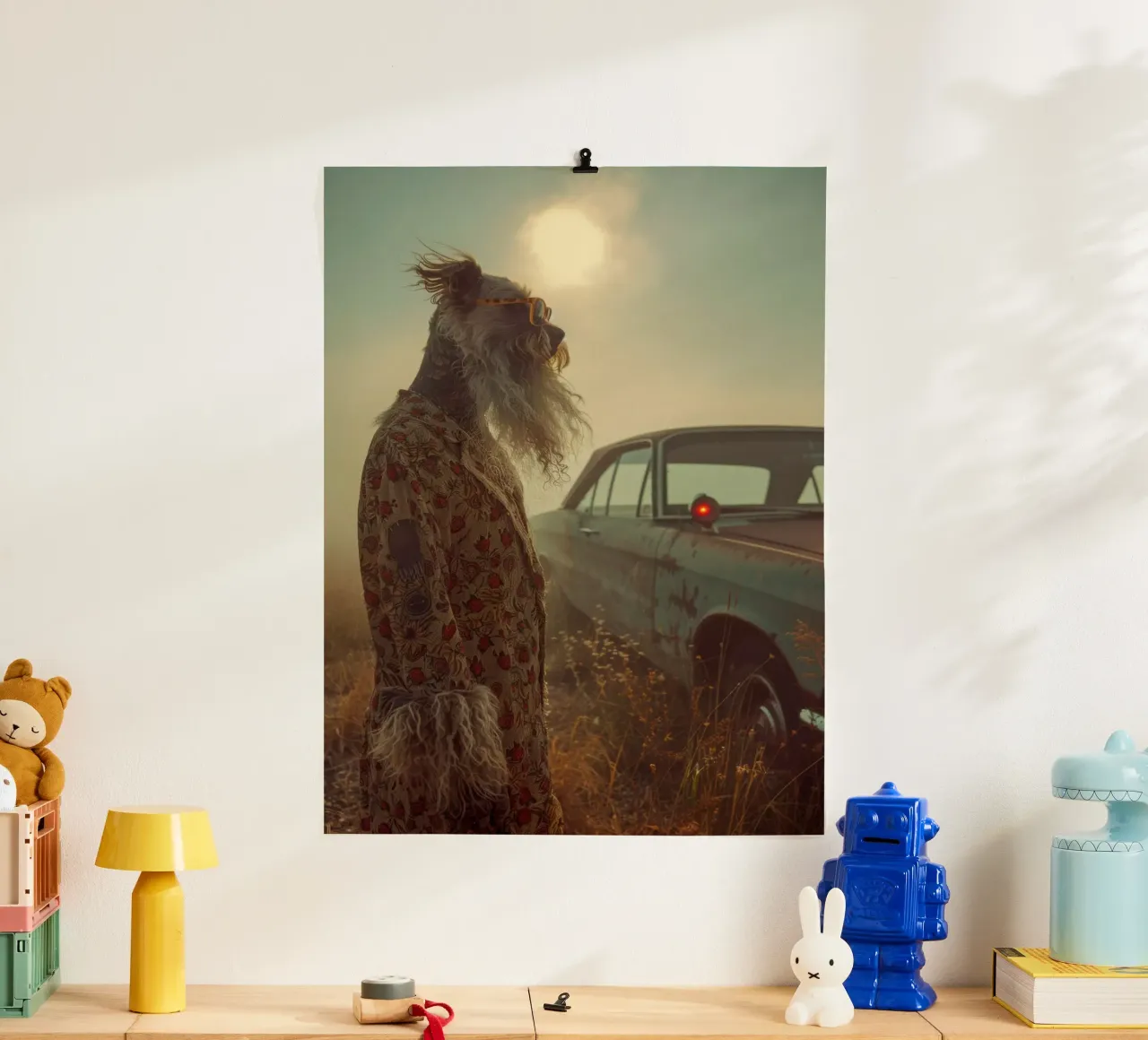 Wyatt poster con telaio in plastica da Affiches Chien Originales – Dogland