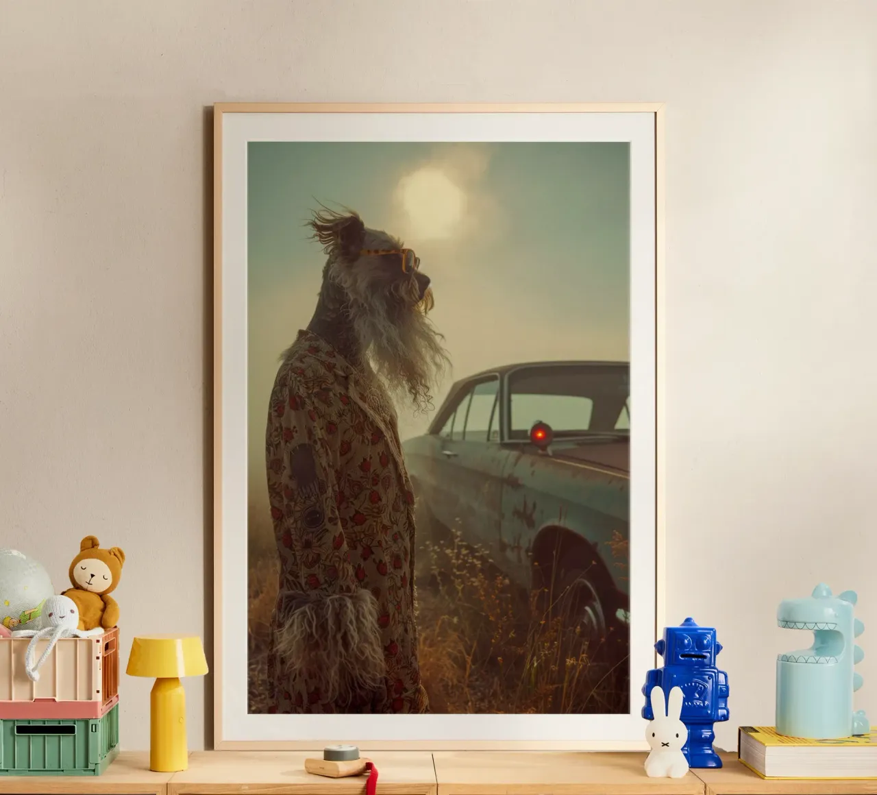 Wyatt poster con telaio in plastica da Affiches Chien Originales – Dogland