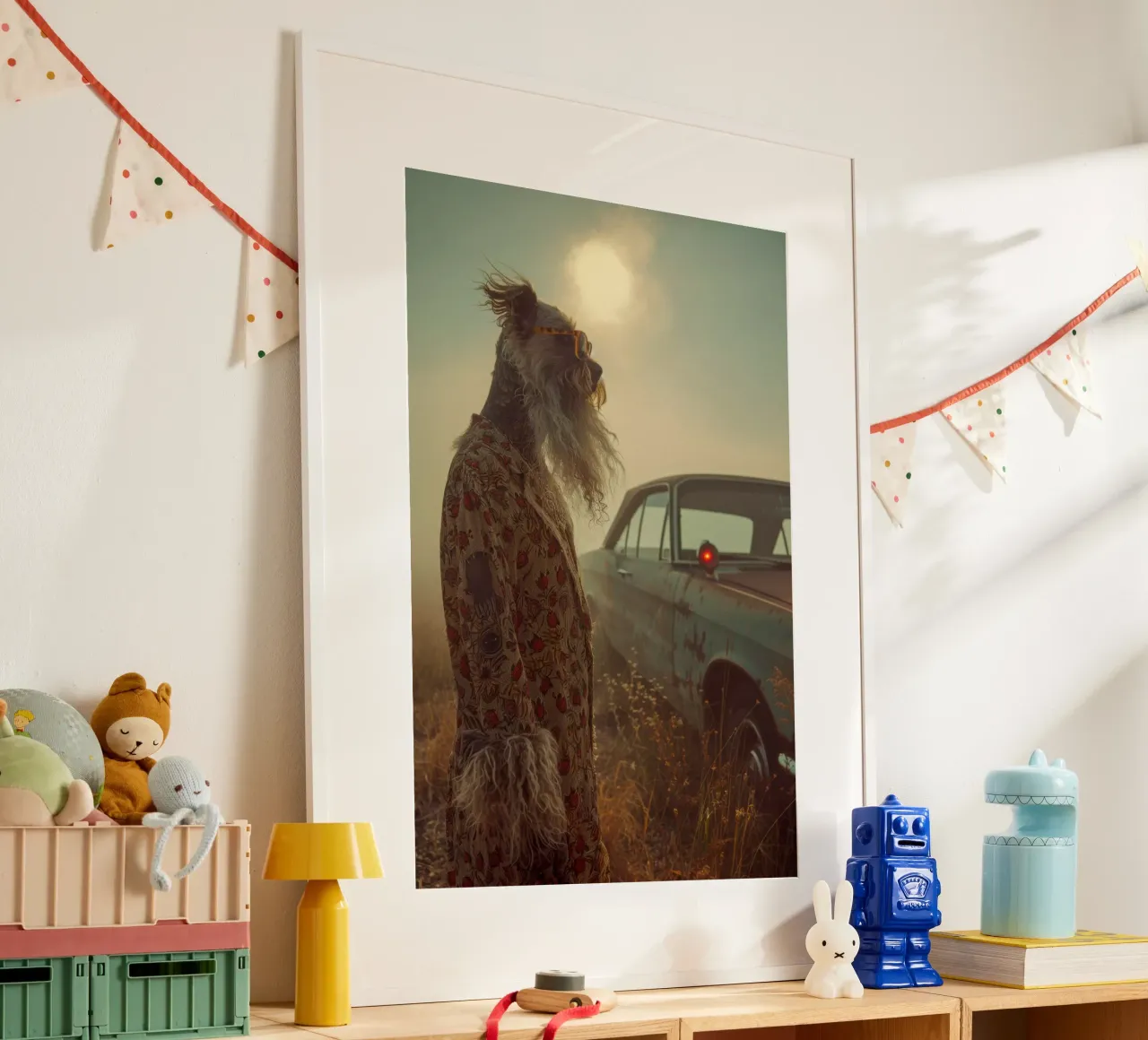 Wyatt poster con telaio in plastica da Affiches Chien Originales – Dogland