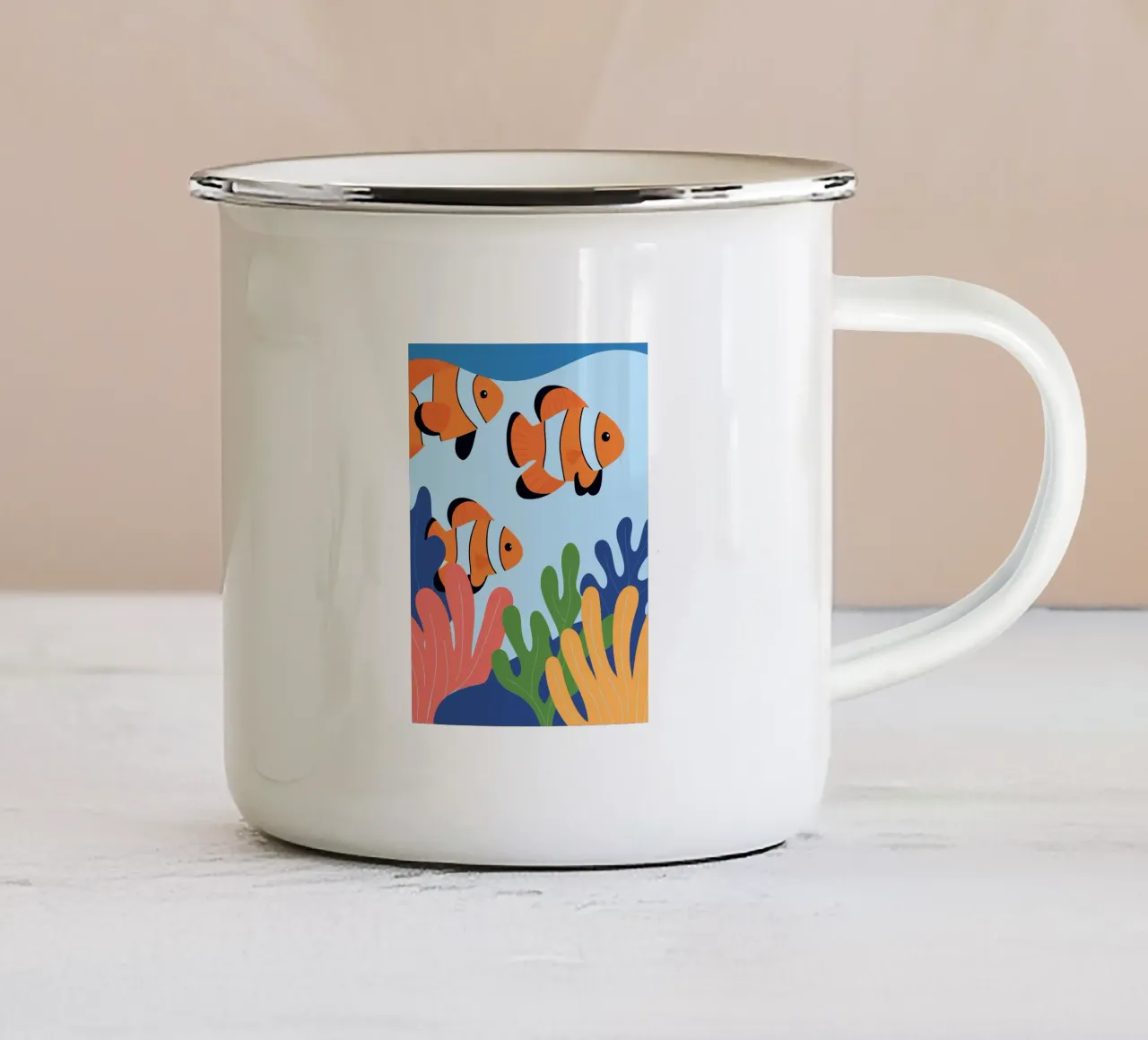 Pesce pagliaccio in corallo tazza in smalto da PROTECT ANIMALS