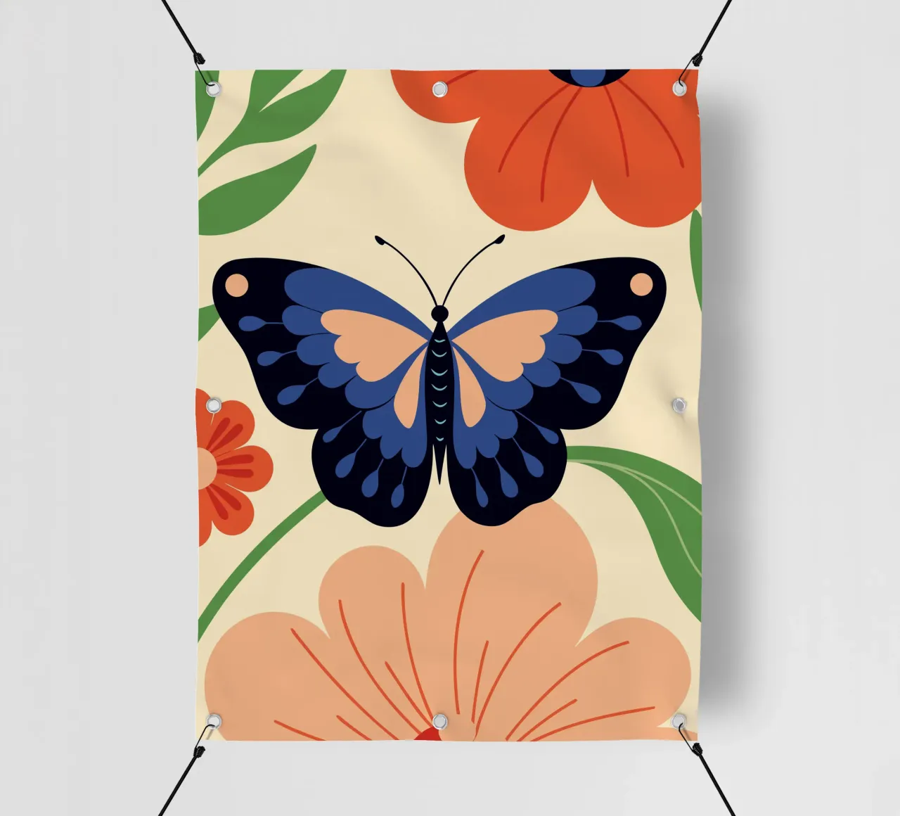 Farfalla e fiori telo in pvc da PROTECT ANIMALS