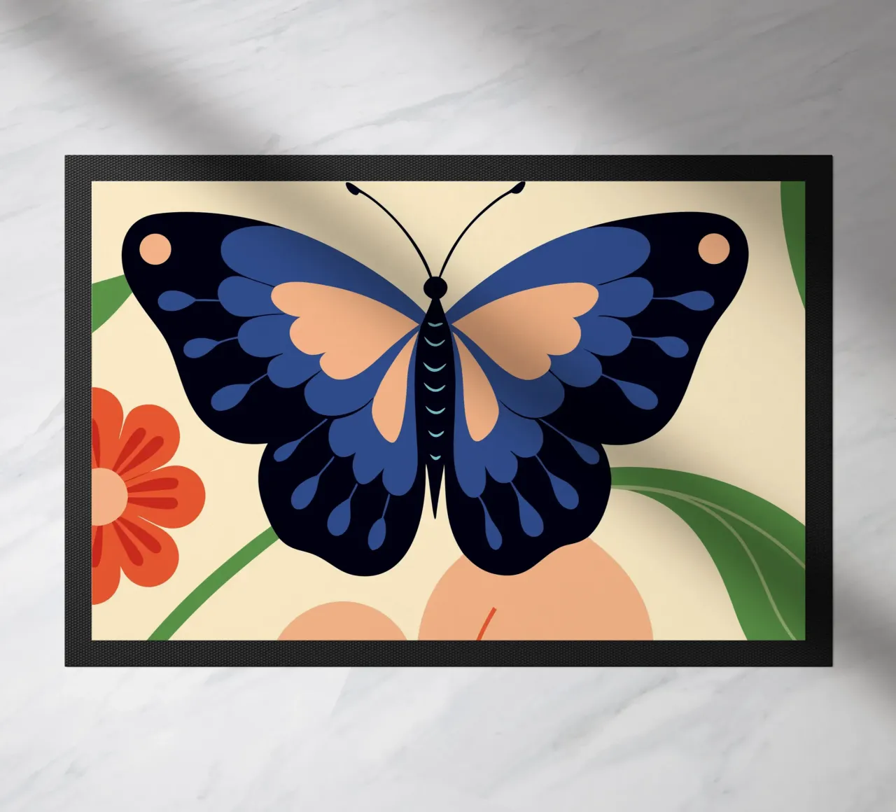 Farfalla e fiori zerbino da PROTECT ANIMALS