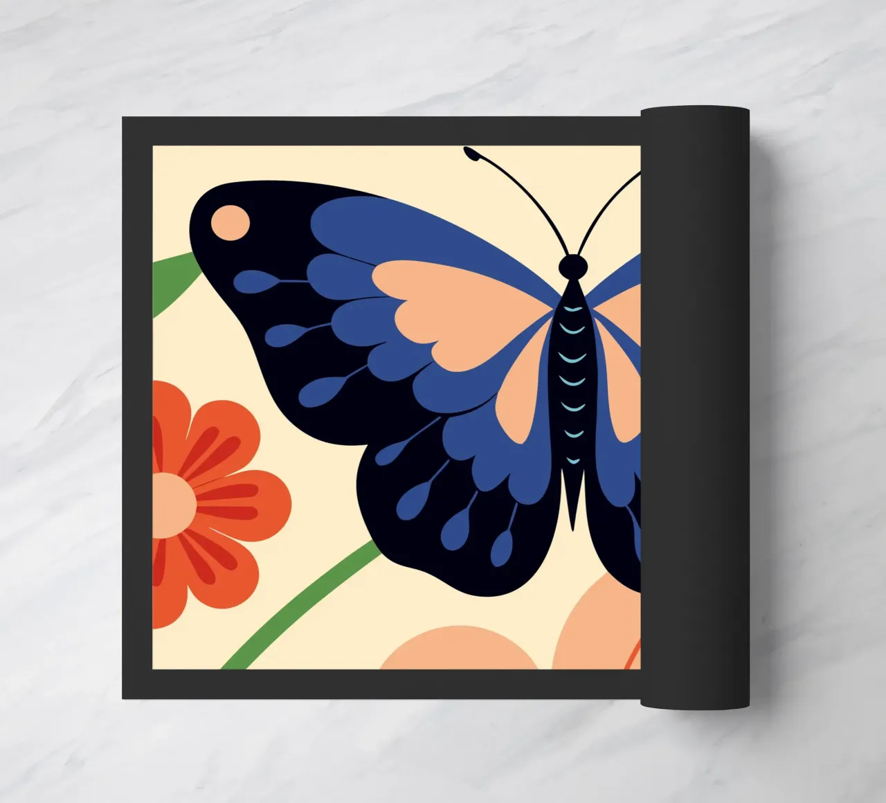 Farfalla e fiori zerbino da PROTECT ANIMALS