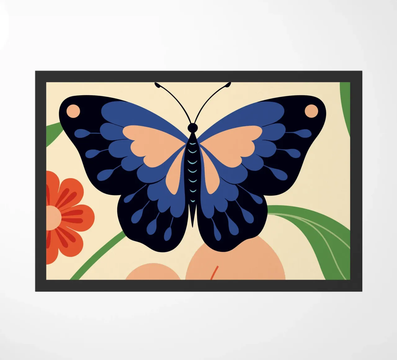 Farfalla e fiori zerbino da PROTECT ANIMALS