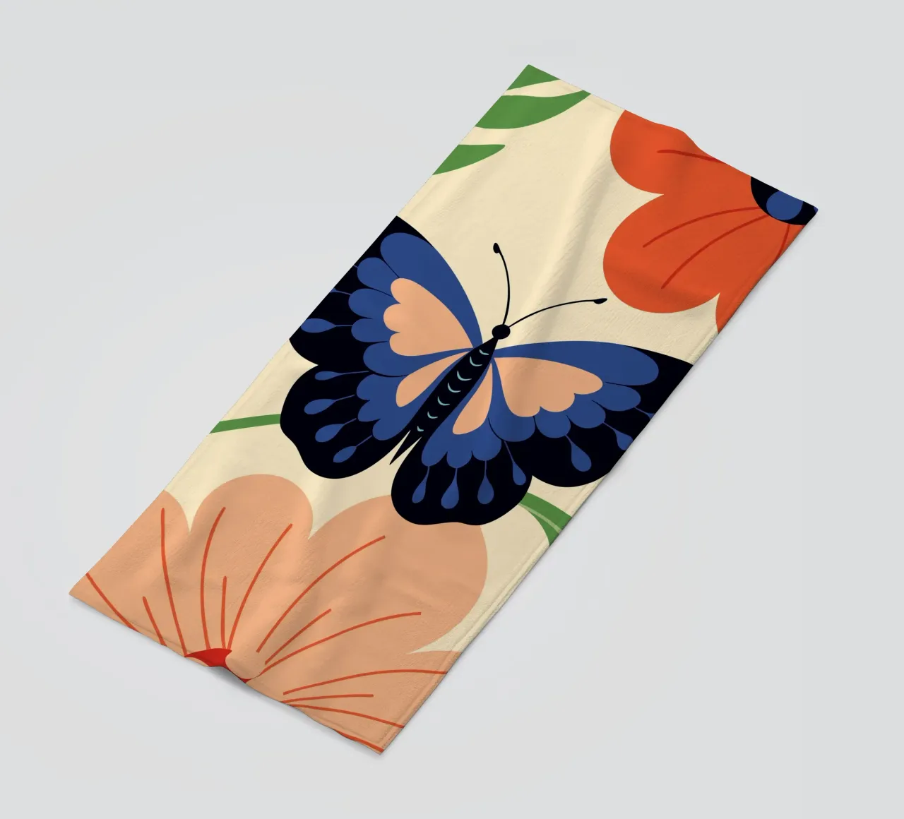 Farfalla e fiori telo mare da PROTECT ANIMALS