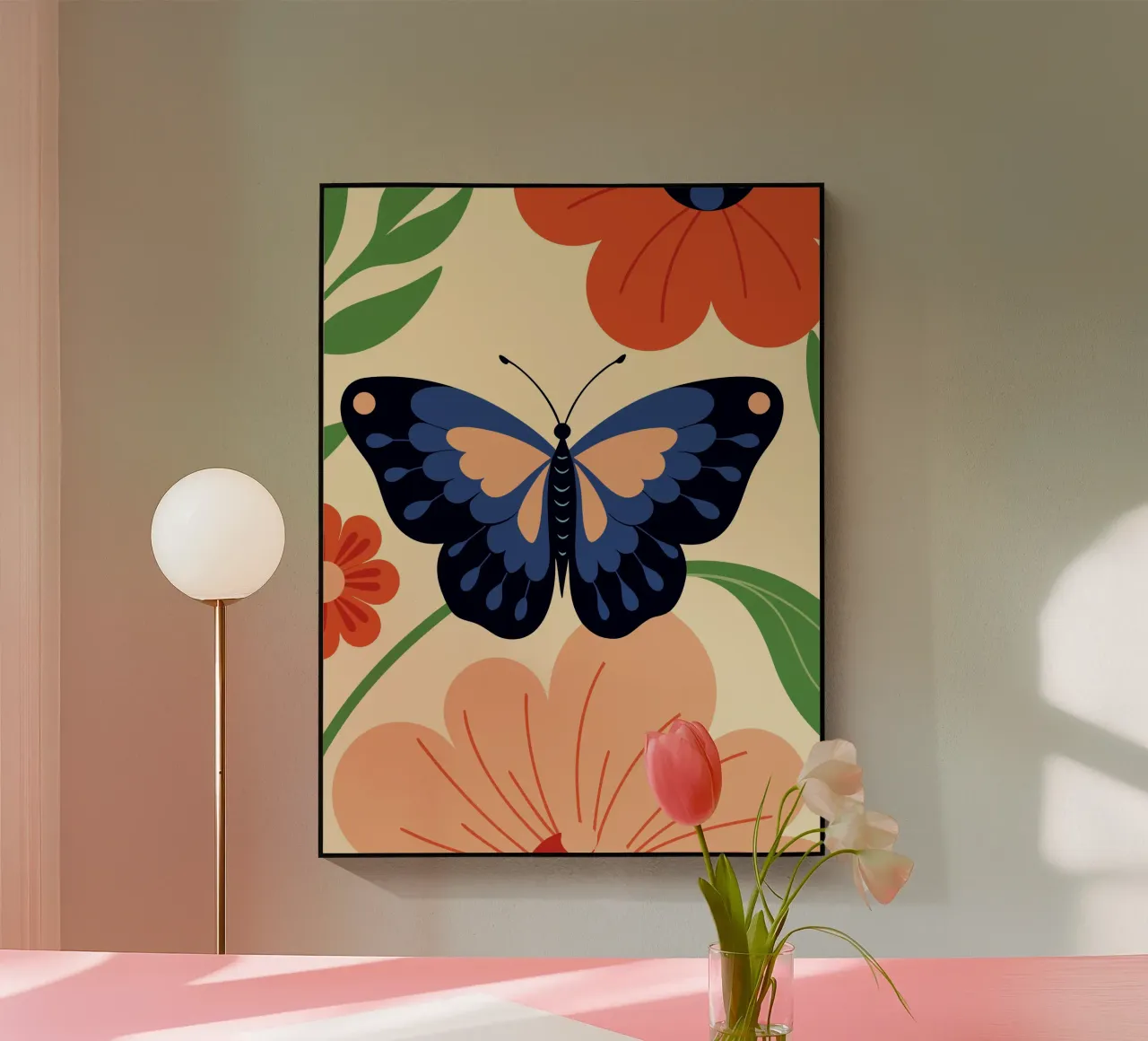 Farfalla e fiori plexiglass da PROTECT ANIMALS