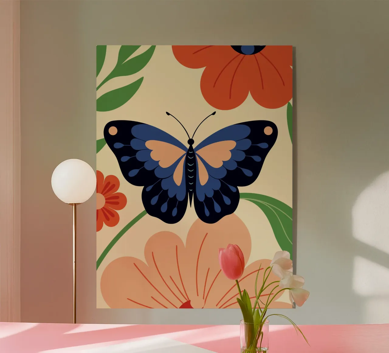 Farfalla e fiori plexiglass da PROTECT ANIMALS