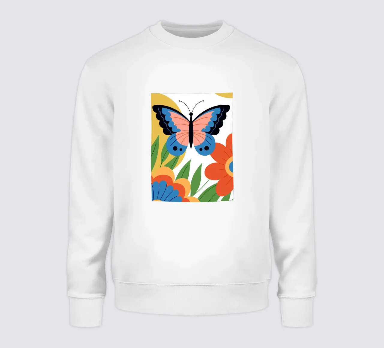 Butterfly and Flowers sweatshirt by PROTECT ANIMALS