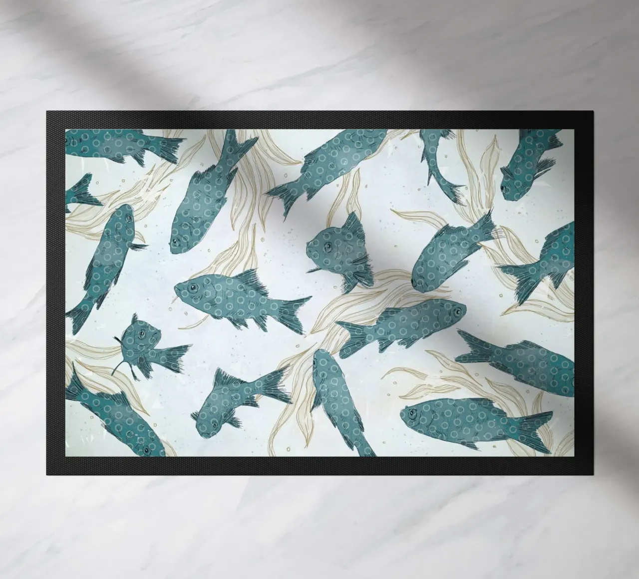 Blue Fish doormat by Tracie Andrews