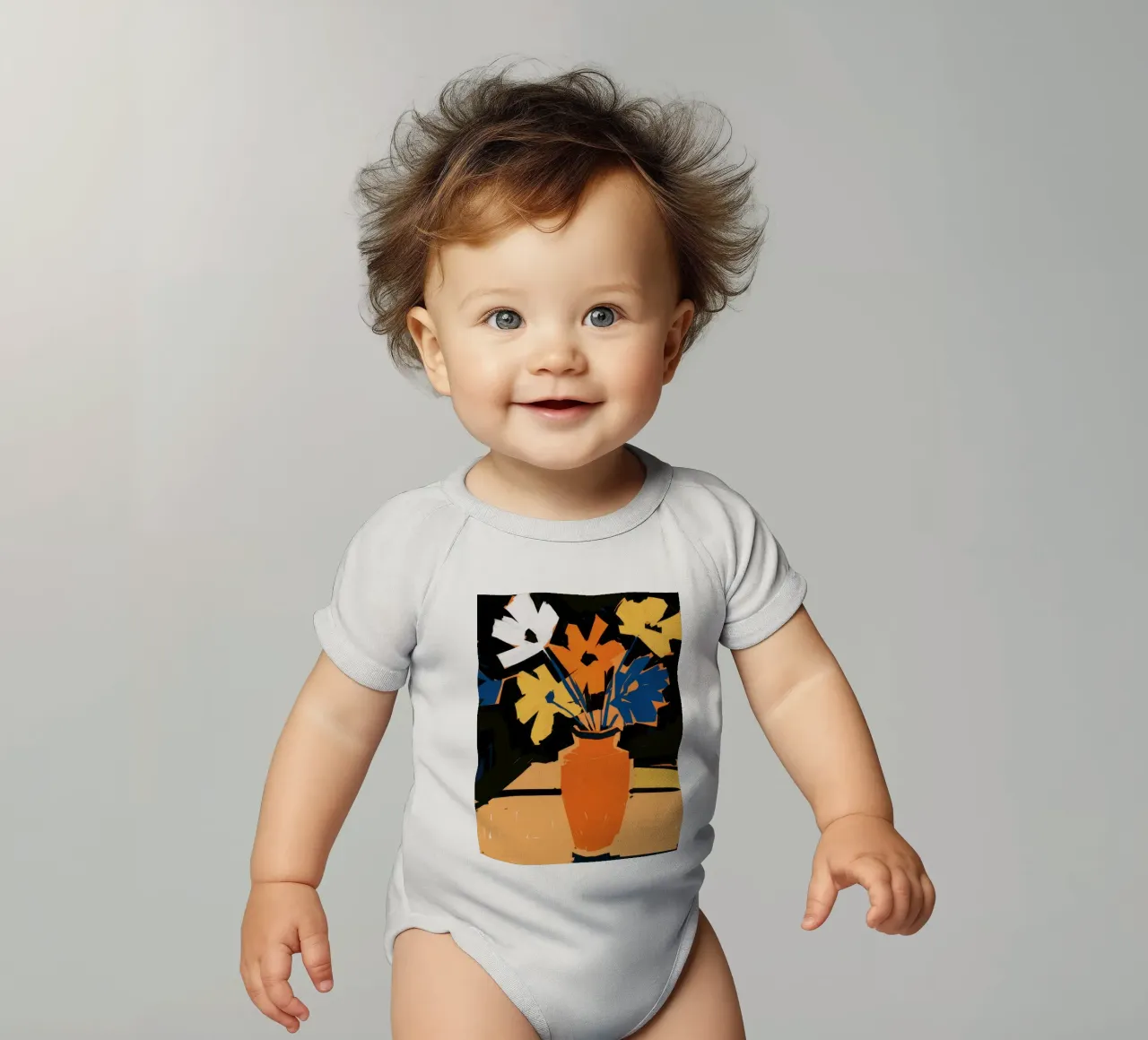 Fusione di colori fauve body neonato maniche corte da Sky Velour