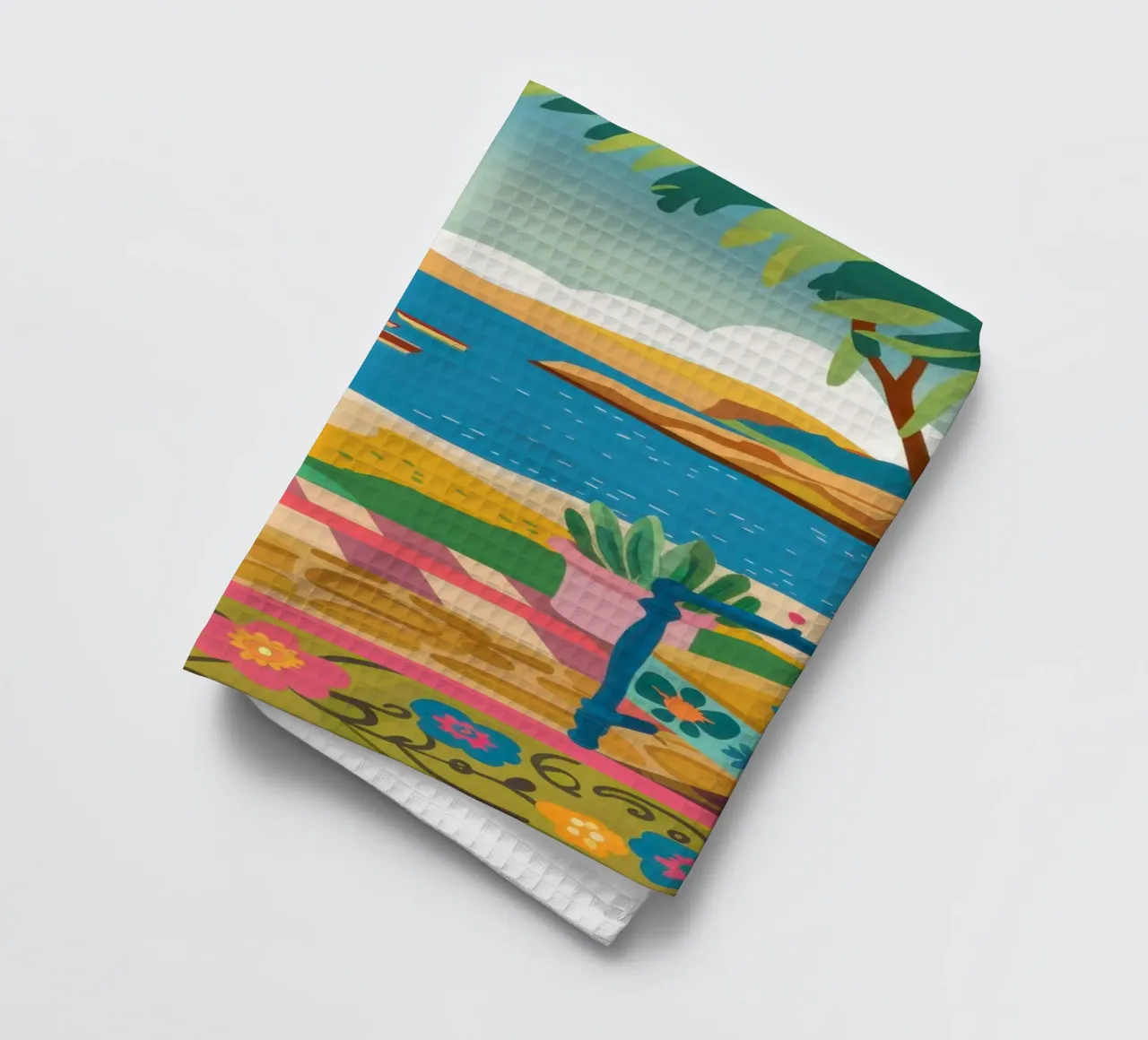 Vue sur le balcon verdoyant torchon de Sky Velour