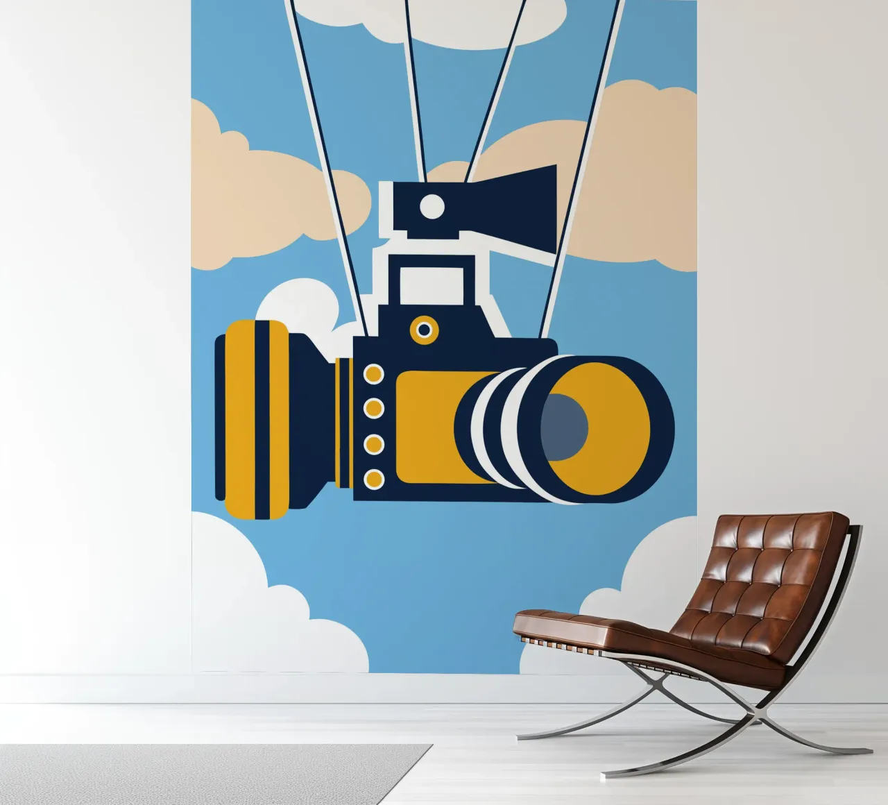 Zwevende camera fotobehang van Jurshopp