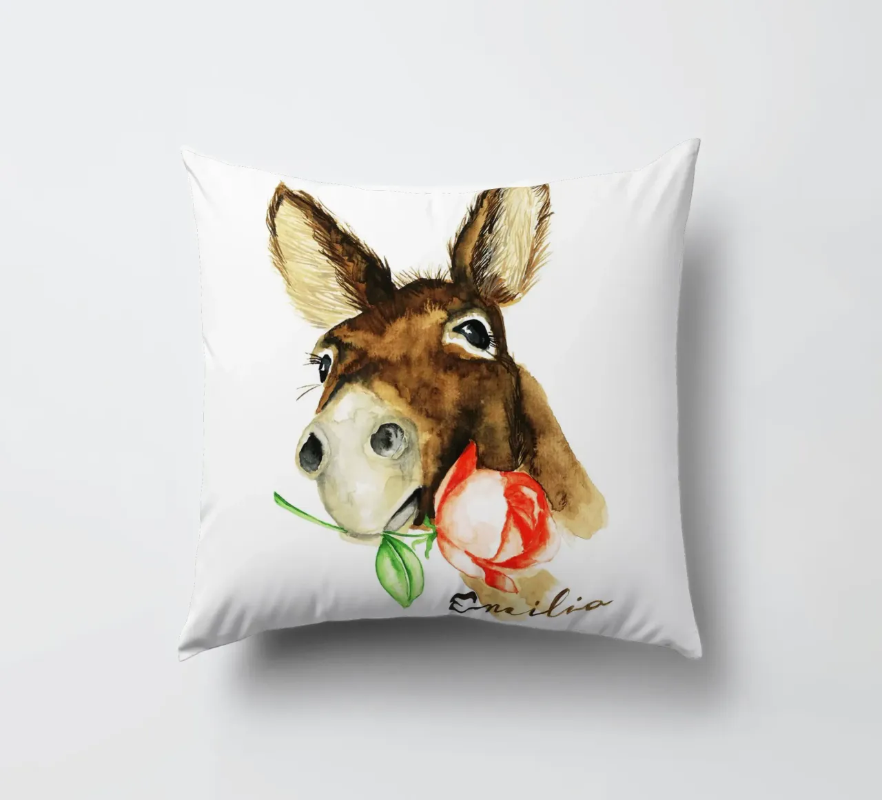 Emilio the Donkey cuscino da Nathys_illustration