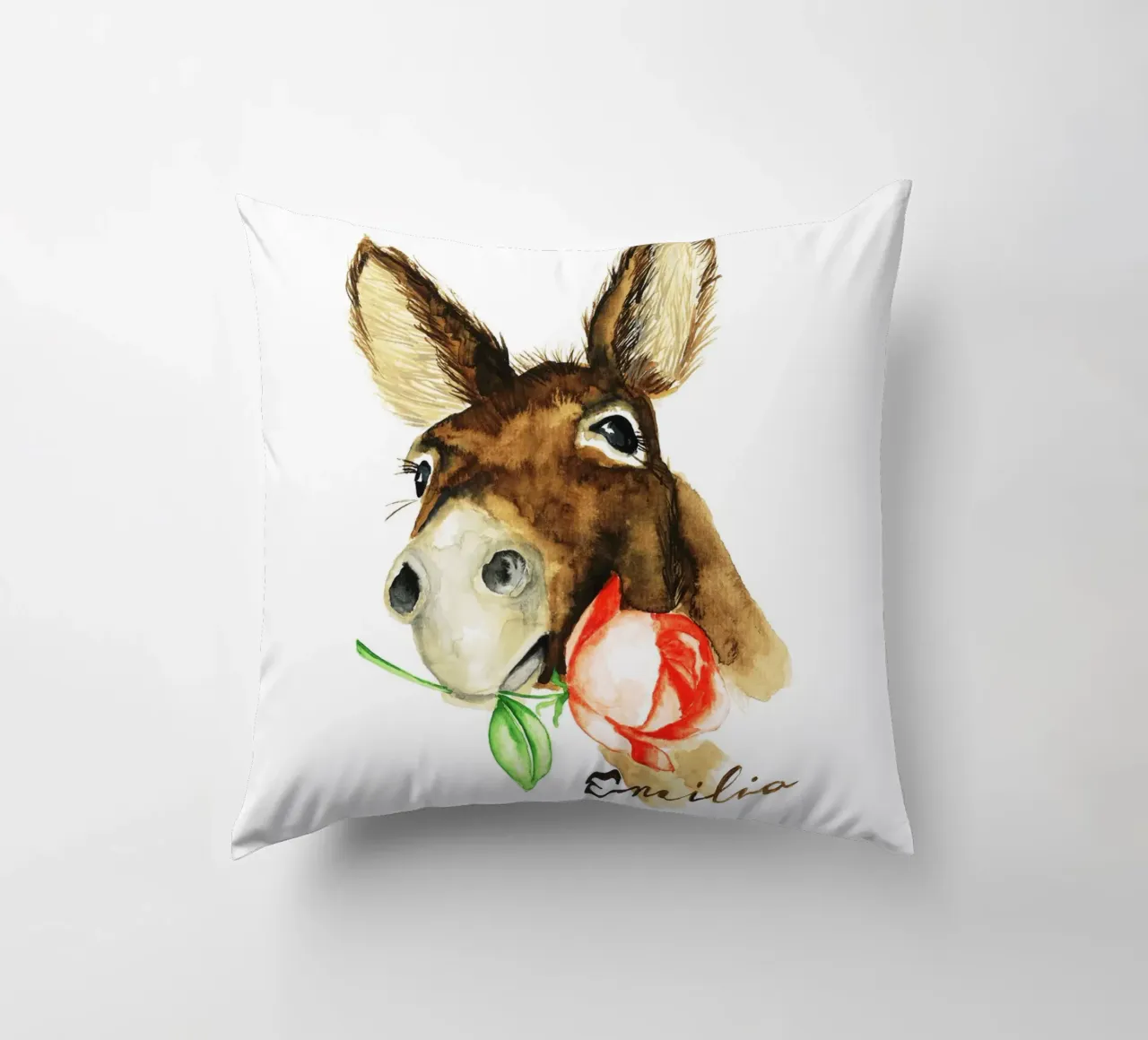 Emilio the Donkey cuscino da Nathys_illustration