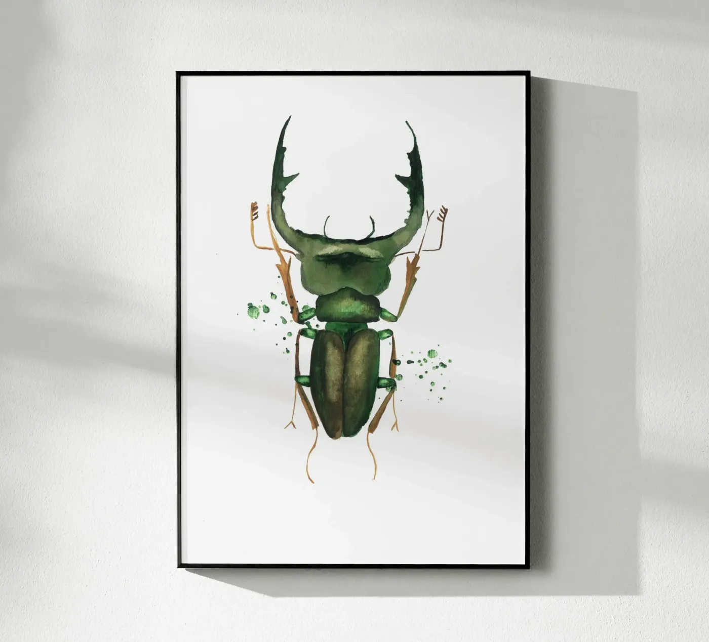 green deer beetle acrylic glass by Nathys_illustration