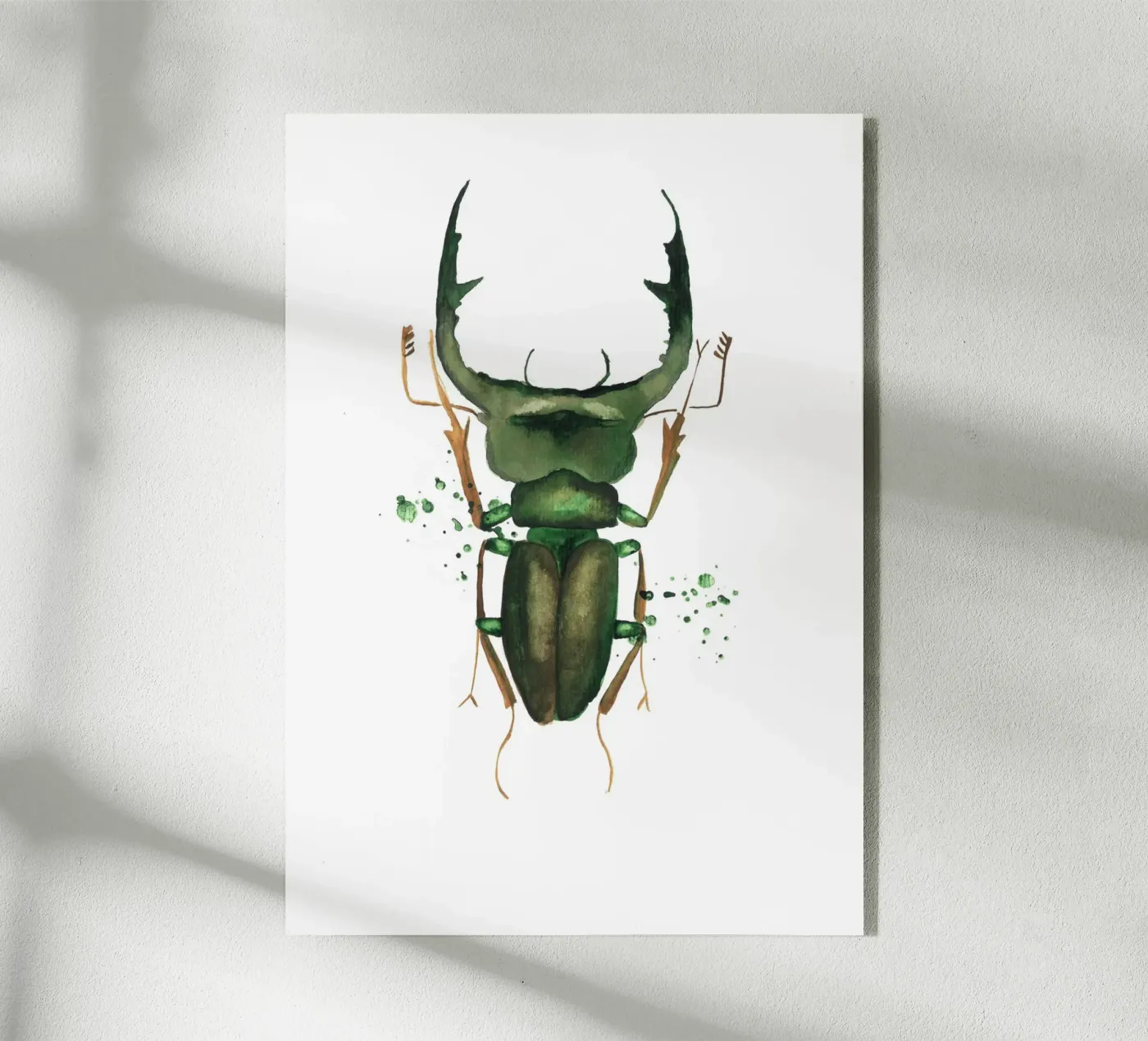 green deer beetle acrylic glass by Nathys_illustration
