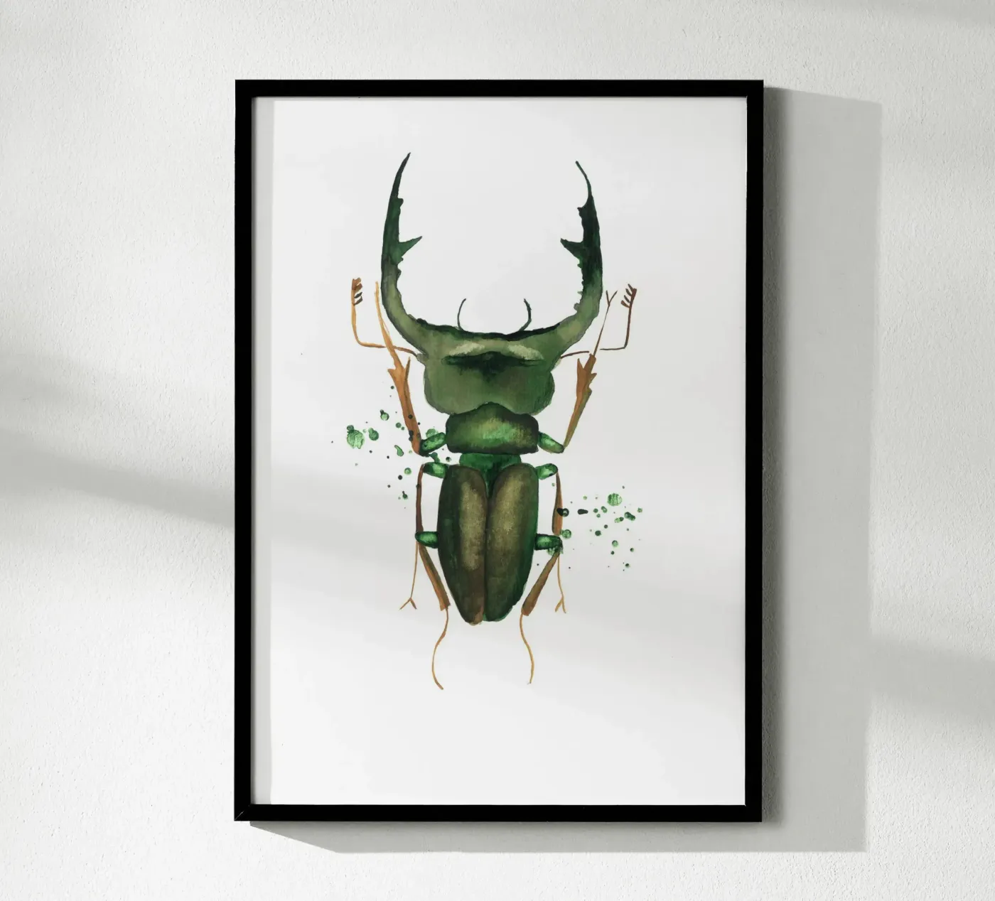 green deer beetle poster da Nathys_illustration