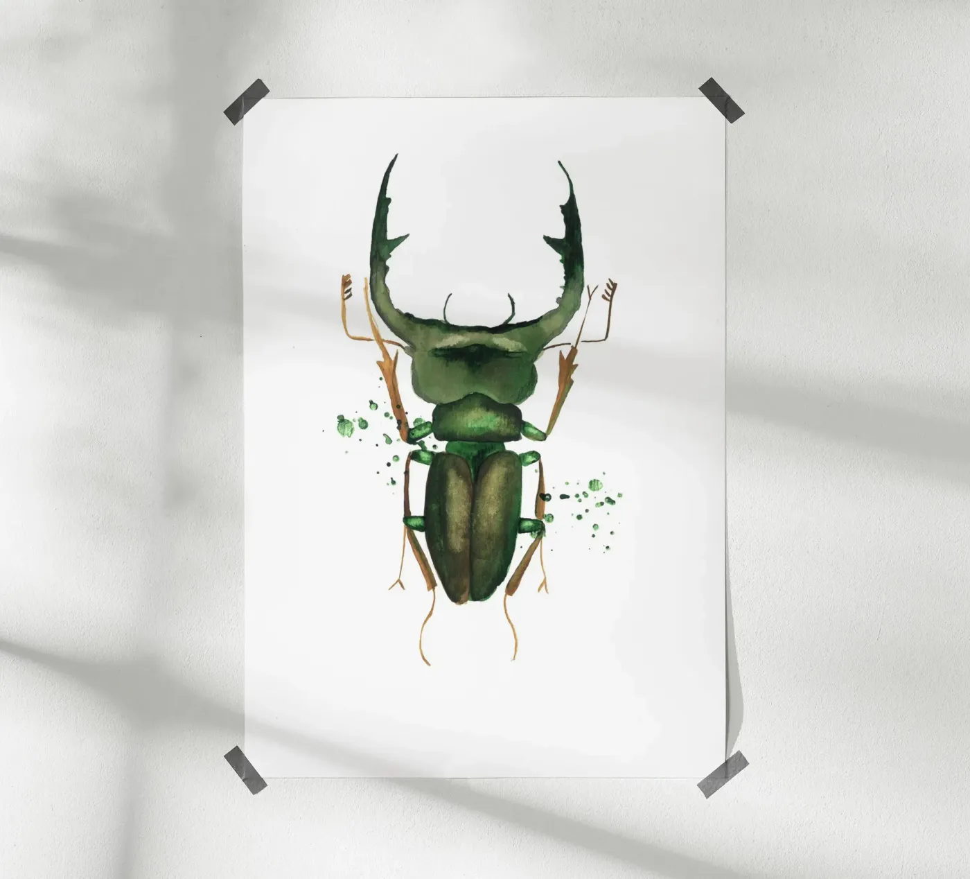 green deer beetle poster da Nathys_illustration