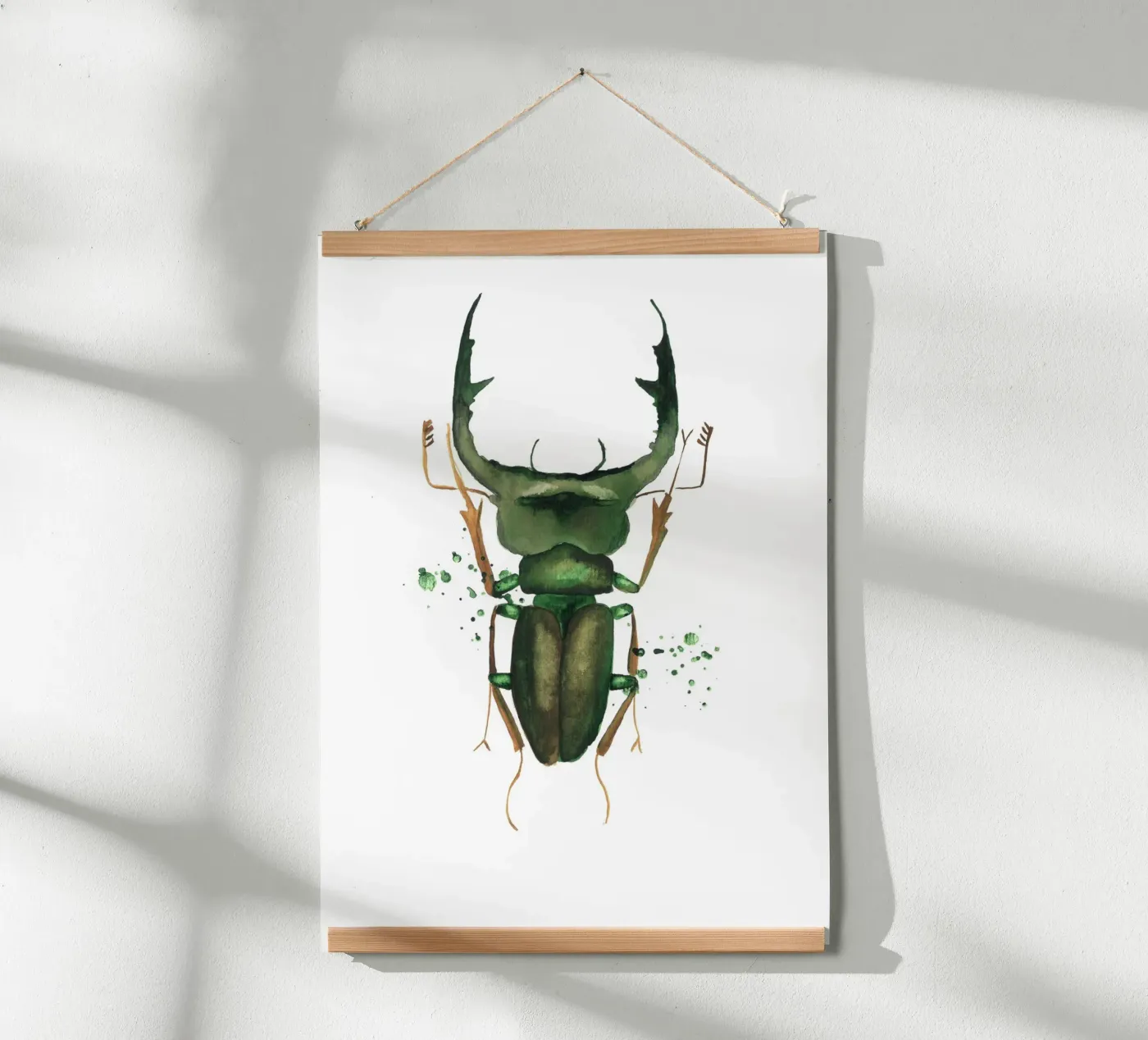 green deer beetle poster da Nathys_illustration