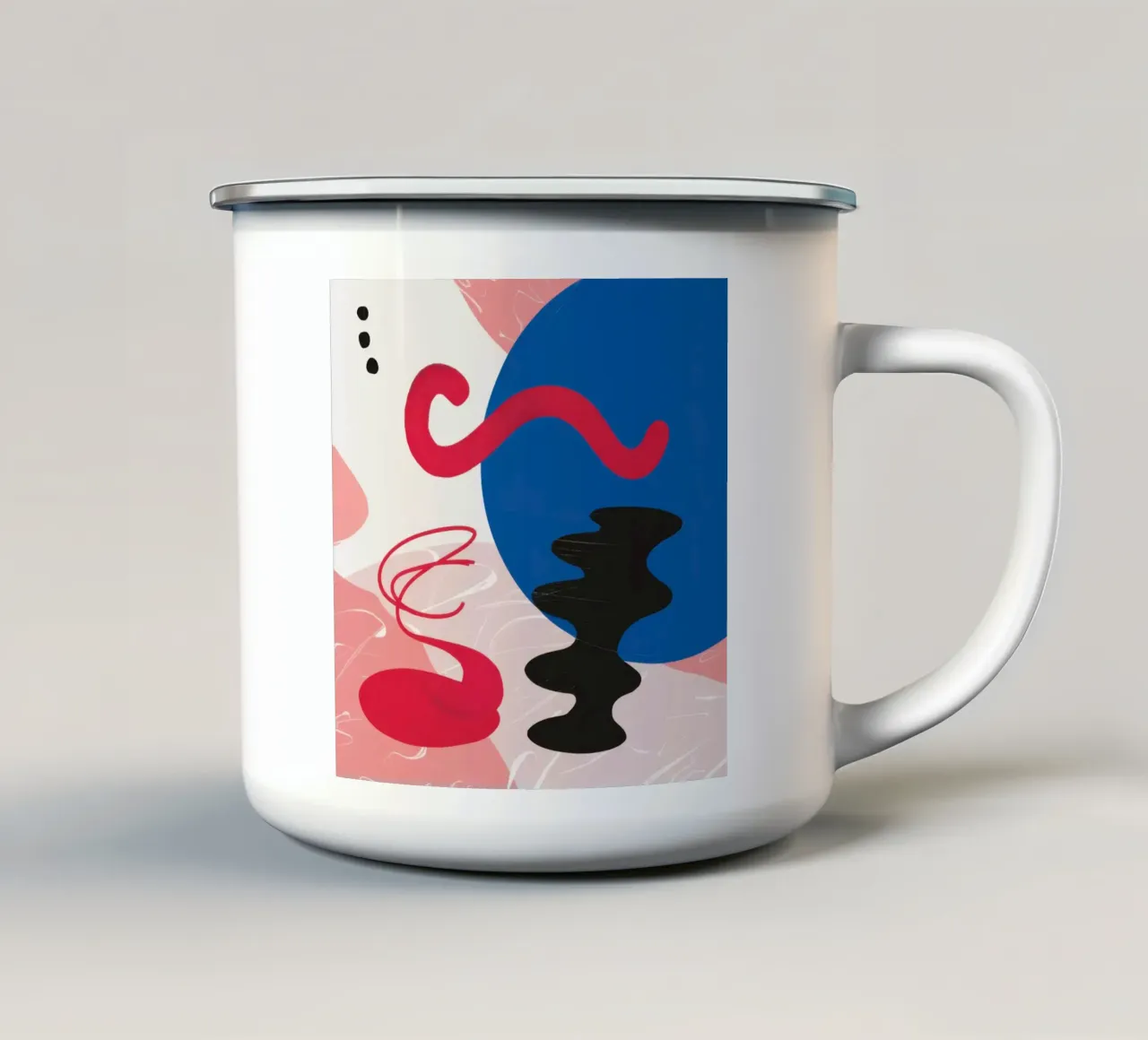Sculpturale abstracte dans emaille mok van Sky Velour